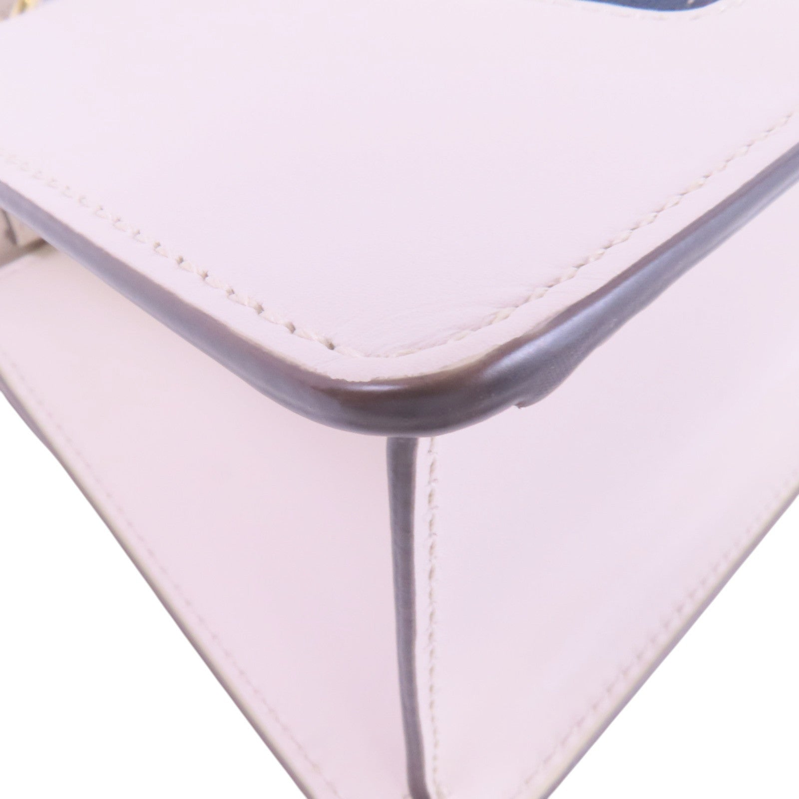 GUCCI GG GHW Sylvie Mini Handbag Shoulder Bag 470270 Calfskin Leather White