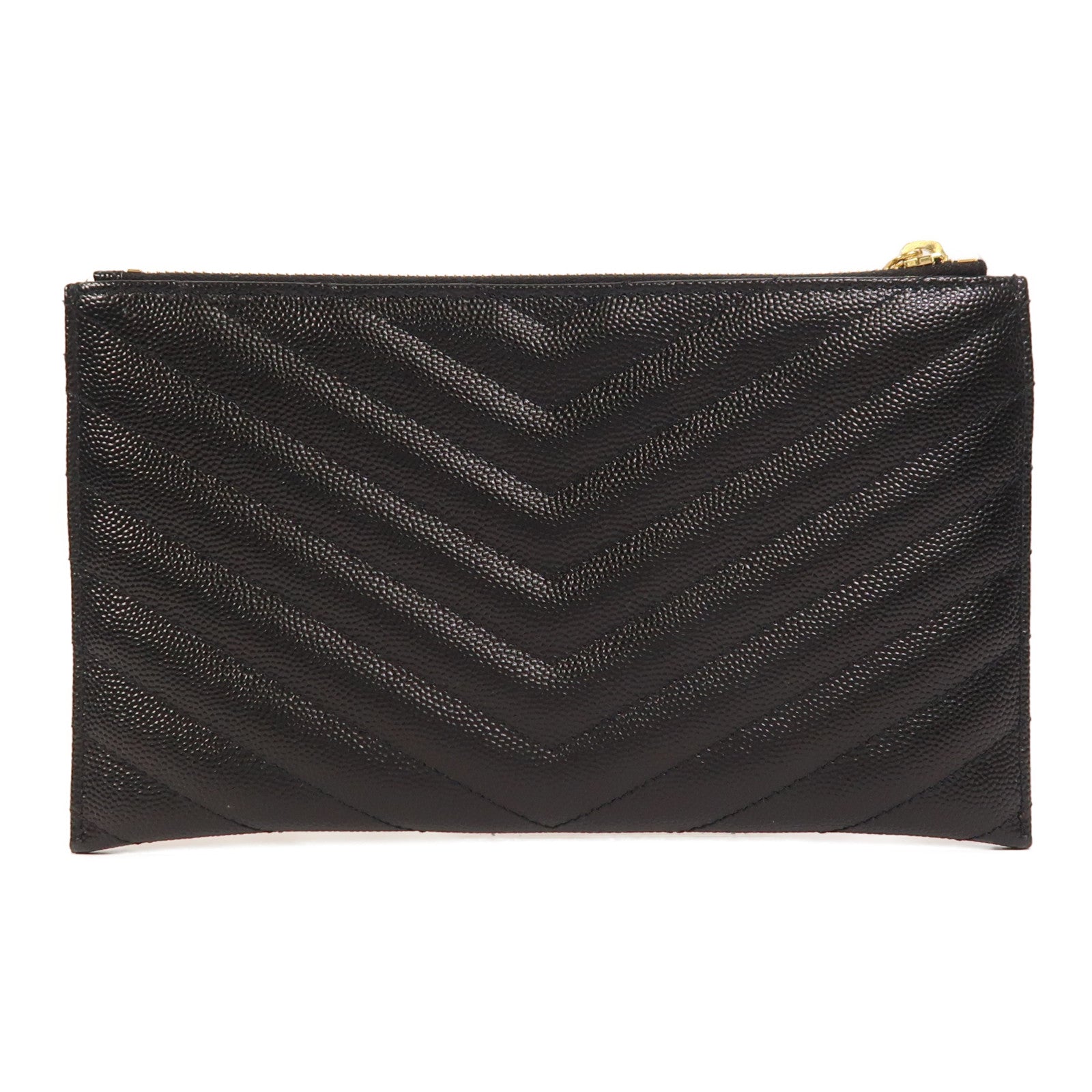 YVES SAINT LAURENT 牛皮皮革Pouch金扣手拿包
