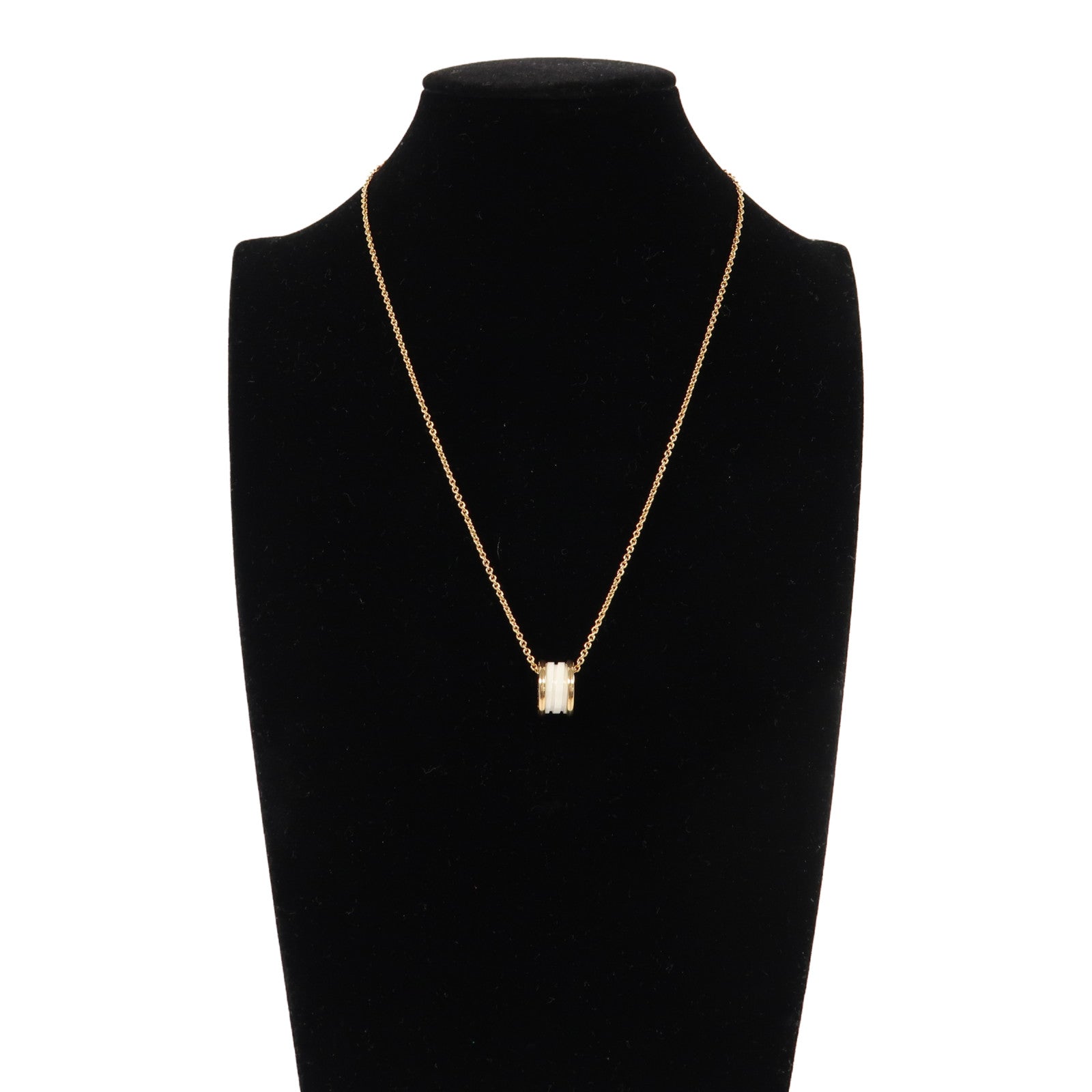 BVLGARI 18K玫瑰金/陶瓷B.zero1 Necklace項鍊白色