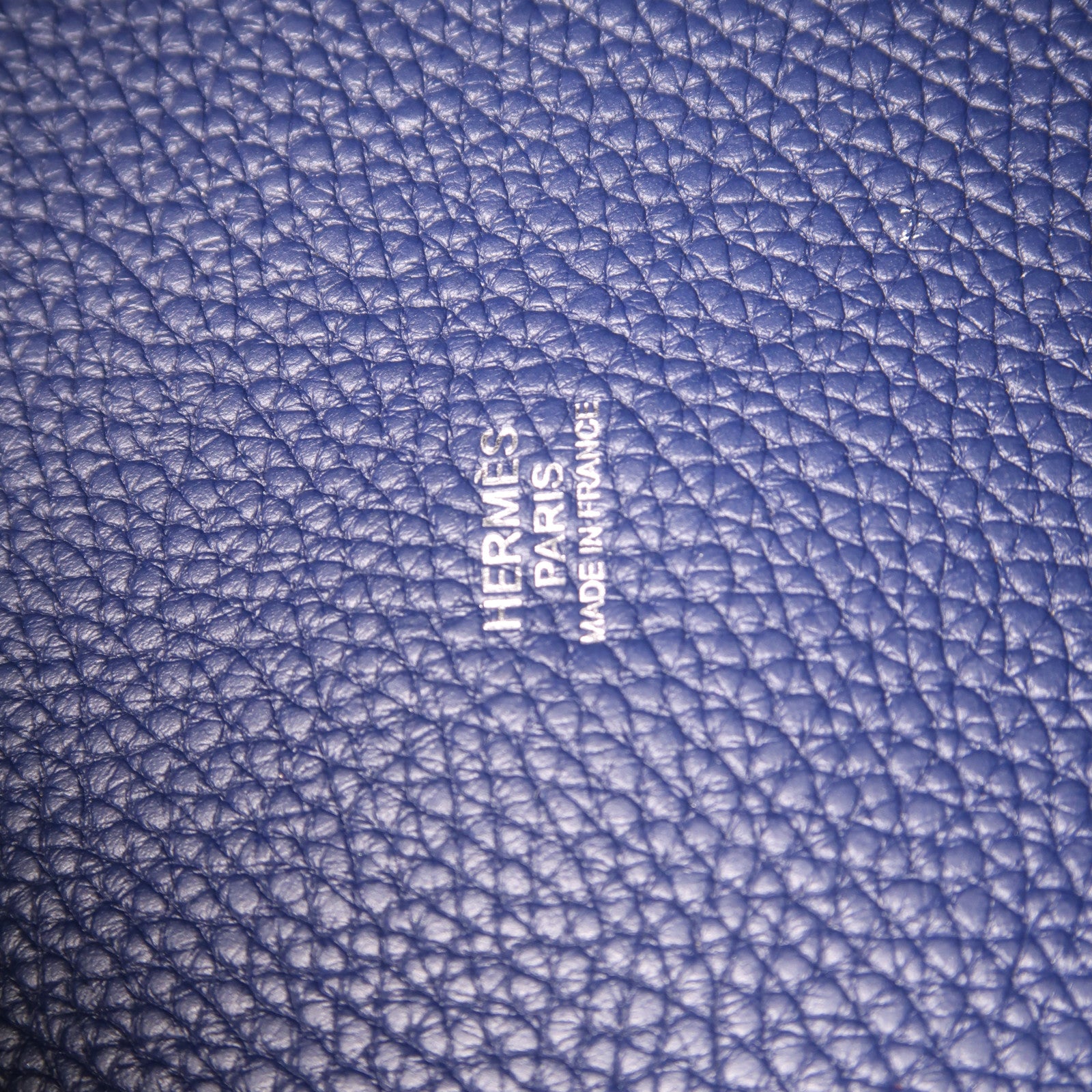 HERMES Clemence皮革Picotin GM銀扣手挽袋Bleu Nuit