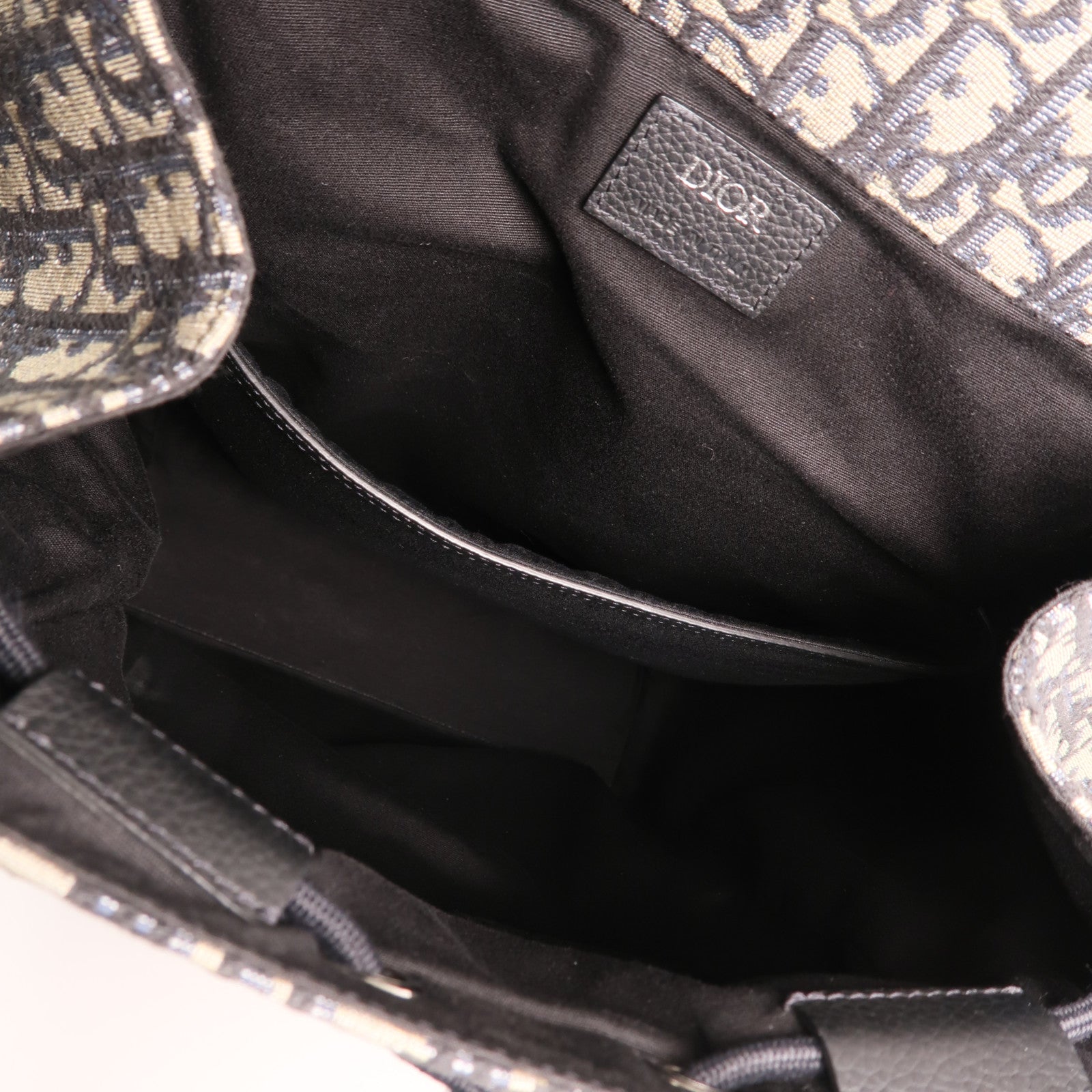 Dior 帆布Saddle Backpack銀扣背包
