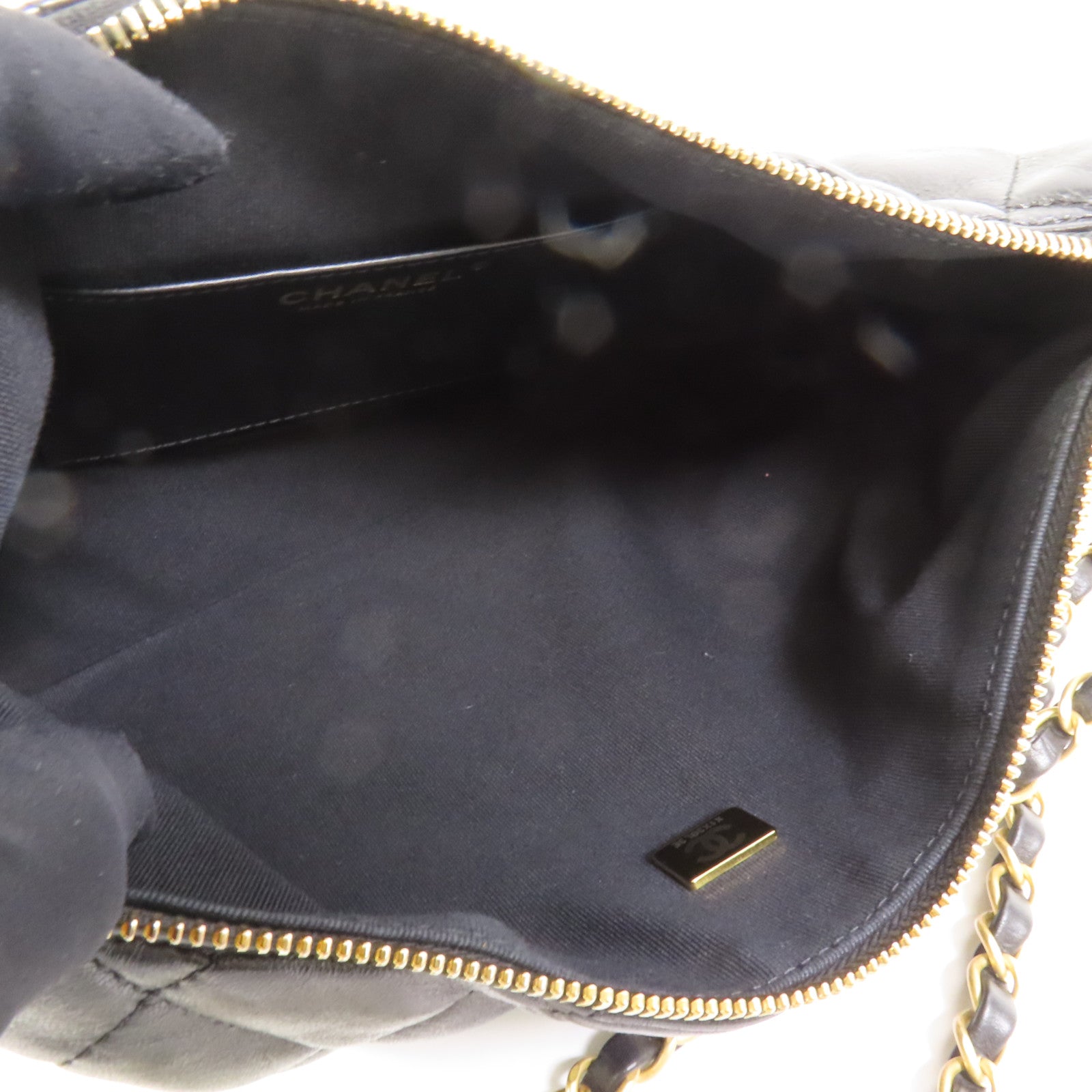 CHANEL 羊皮皮革Hobo Bag金扣鏈帶肩背袋