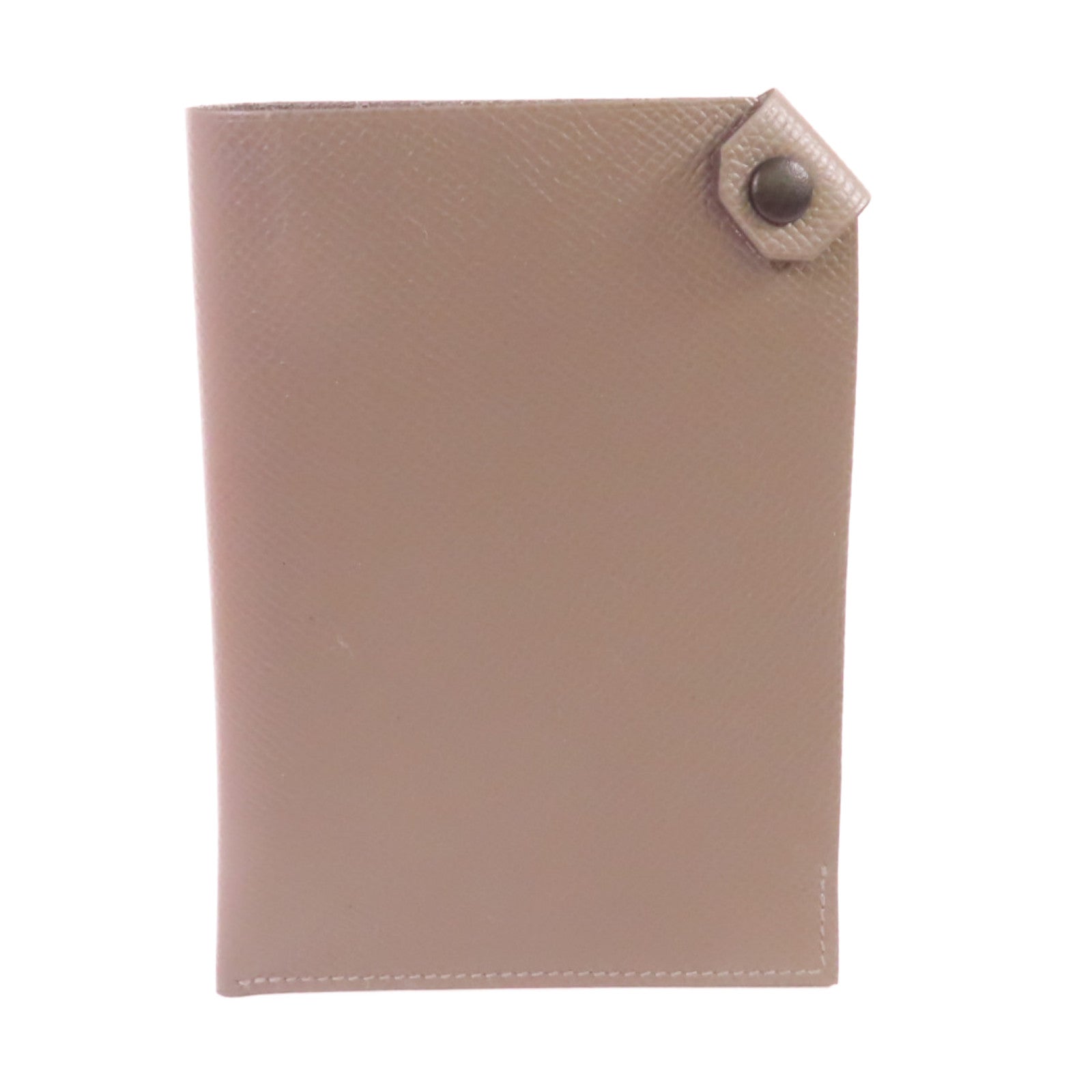 HERMES Clemence皮革Passport Holder銀扣護照套Etain錫灰色