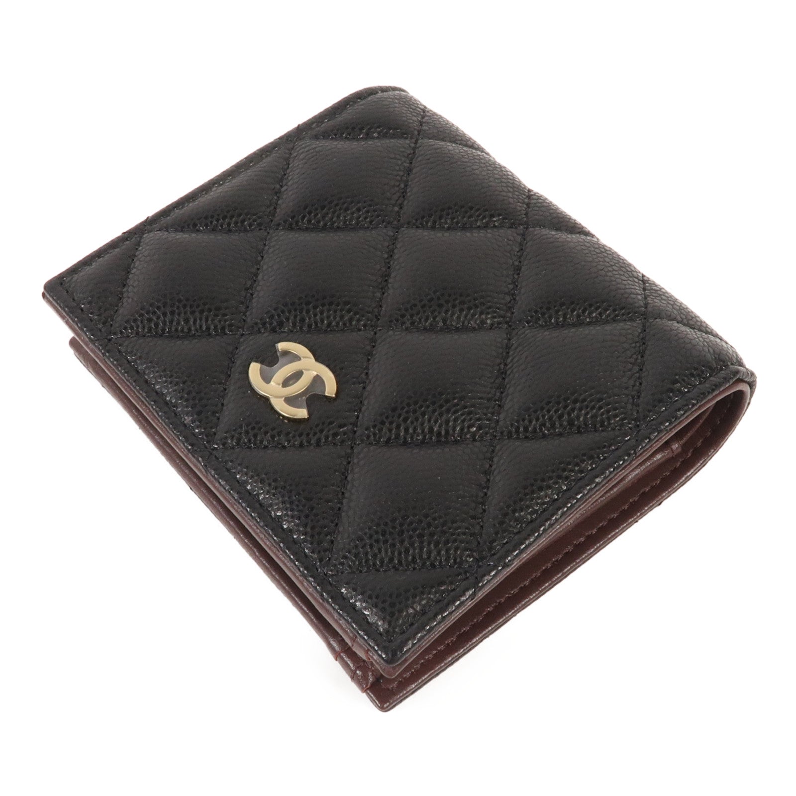 CHANEL 牛皮皮革Wallet金扣錢包