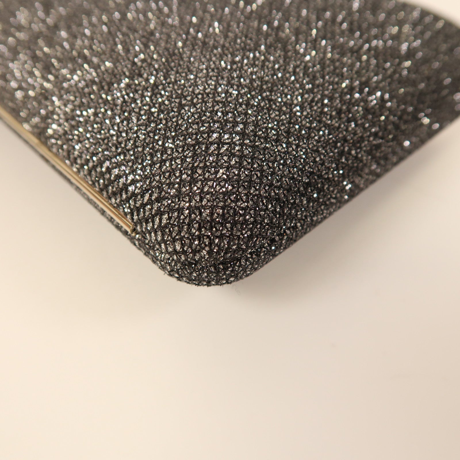 JIMMY CHOO 布料Ellipse Glitter Clutch bag金扣鏈帶肩背袋銀色
