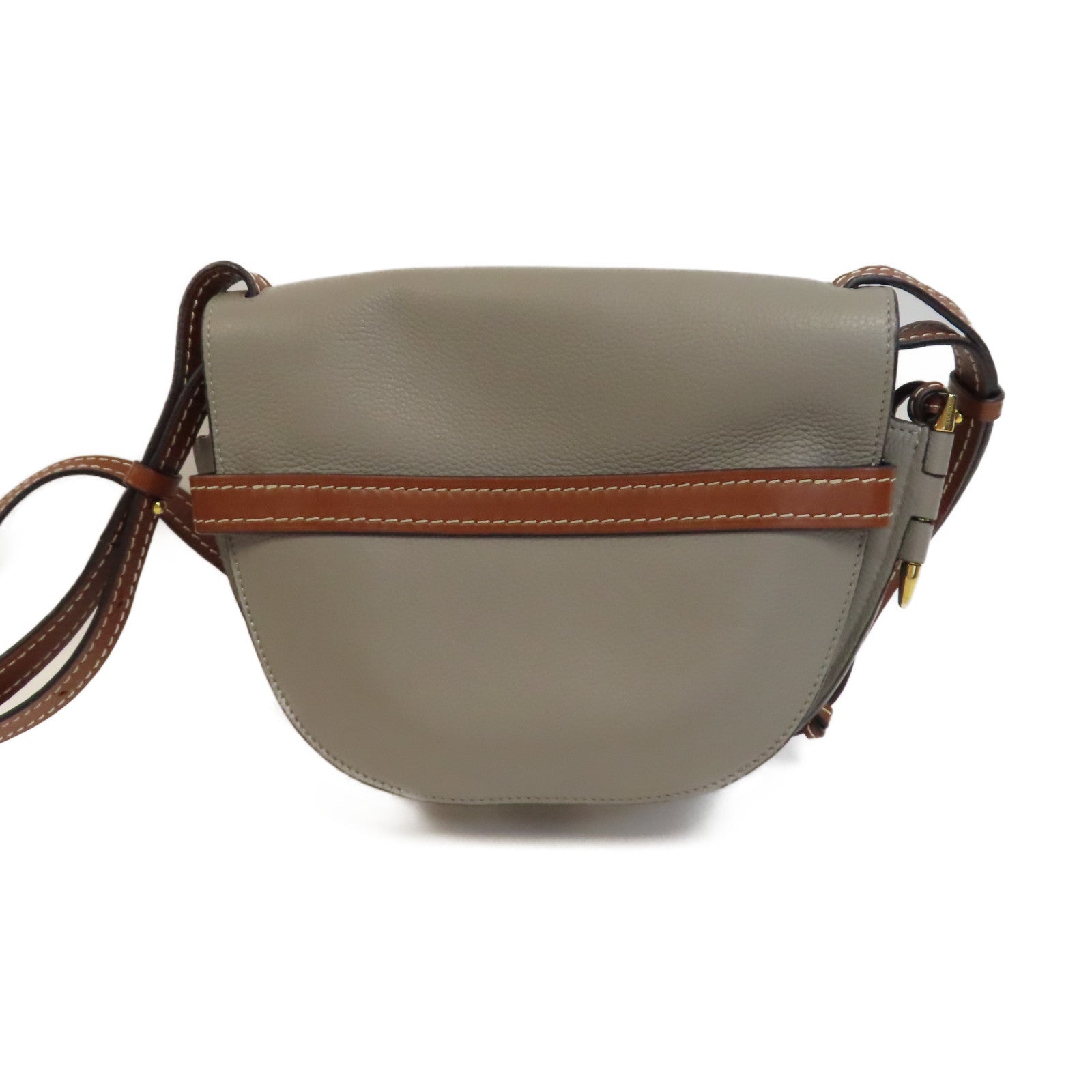 LOEWE 牛皮皮革Gate Small金扣肩背袋灰色