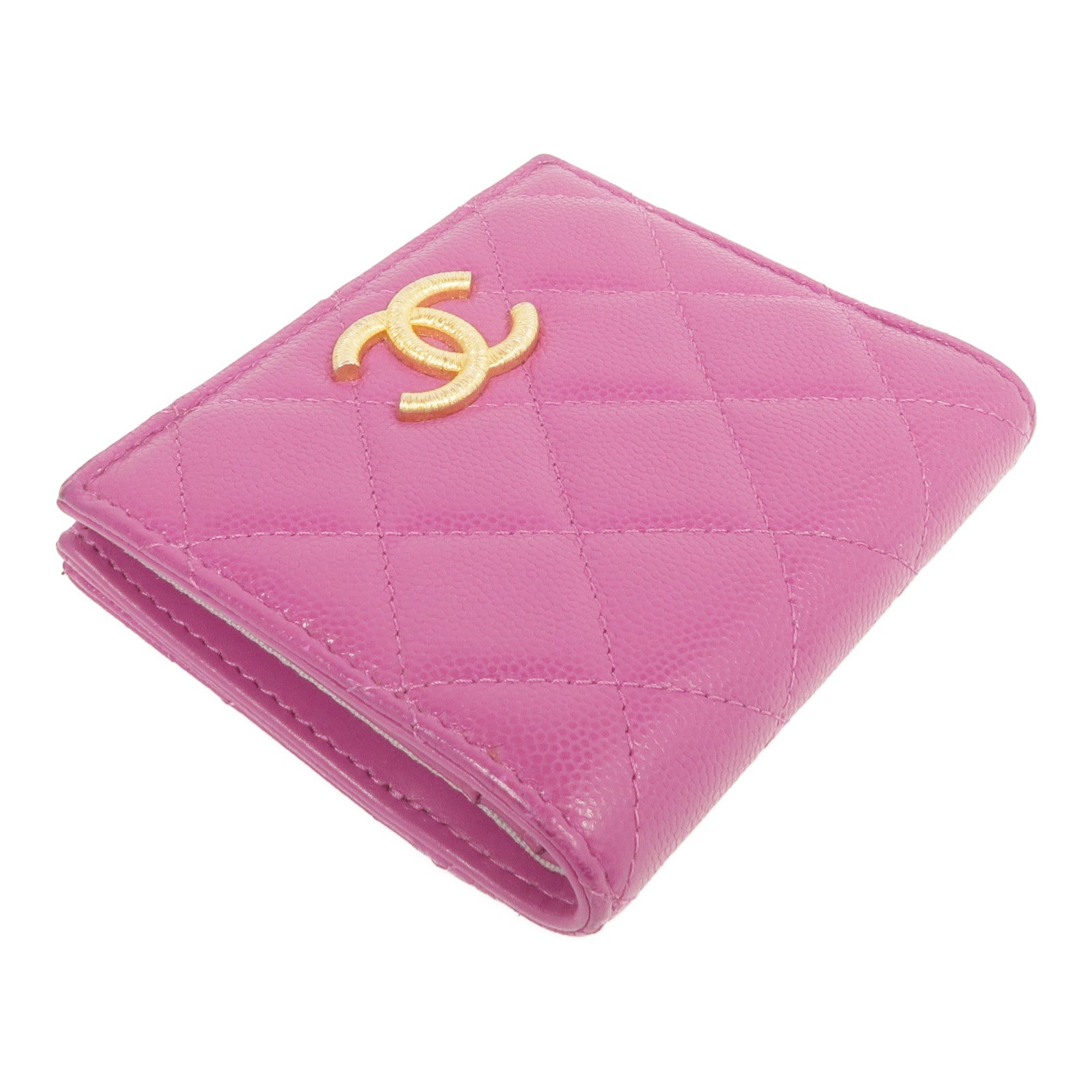 CHANEL 牛皮皮革Wallet金扣錢包