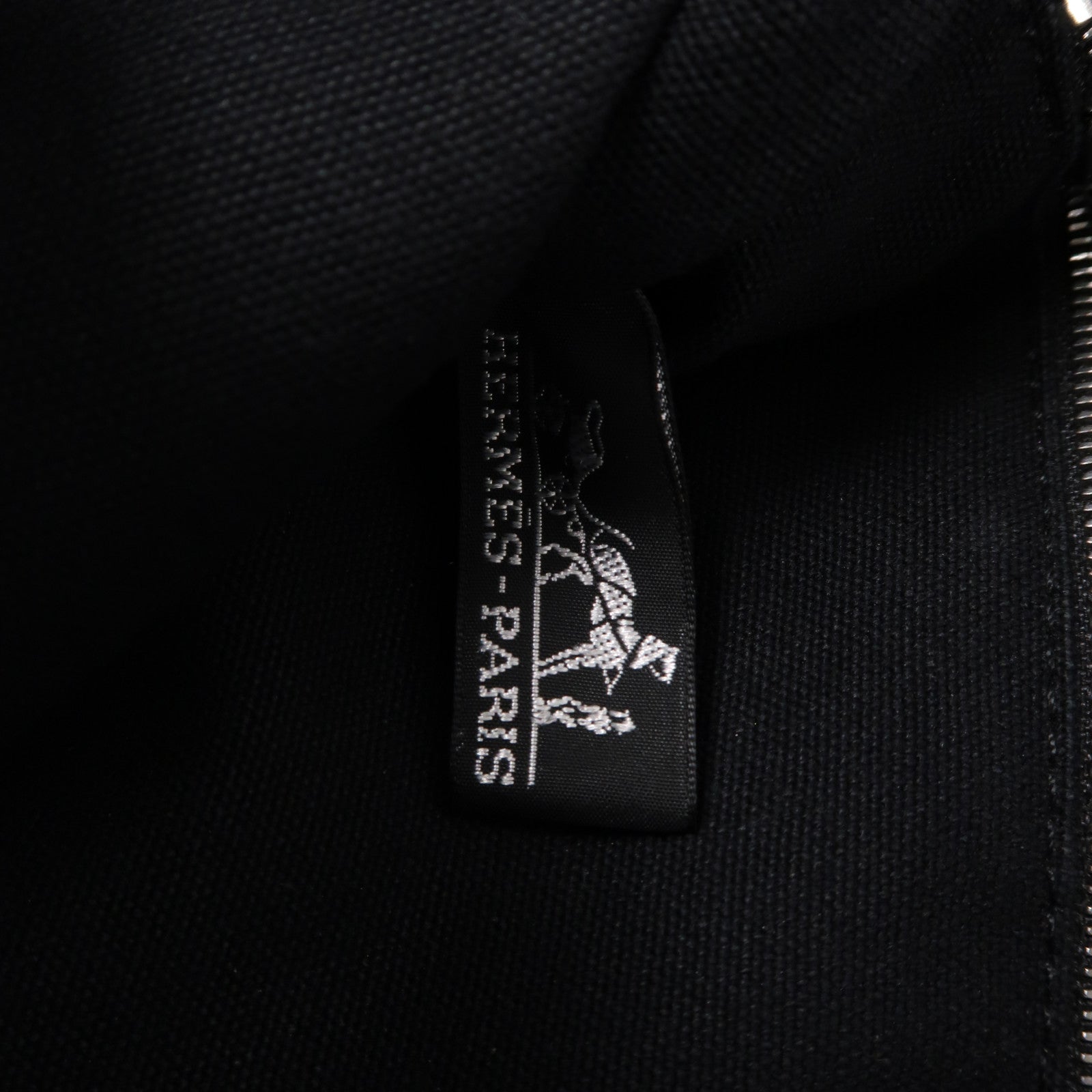 HERMES 帆布Hand Bag PM銀扣手挽袋Noir黑色