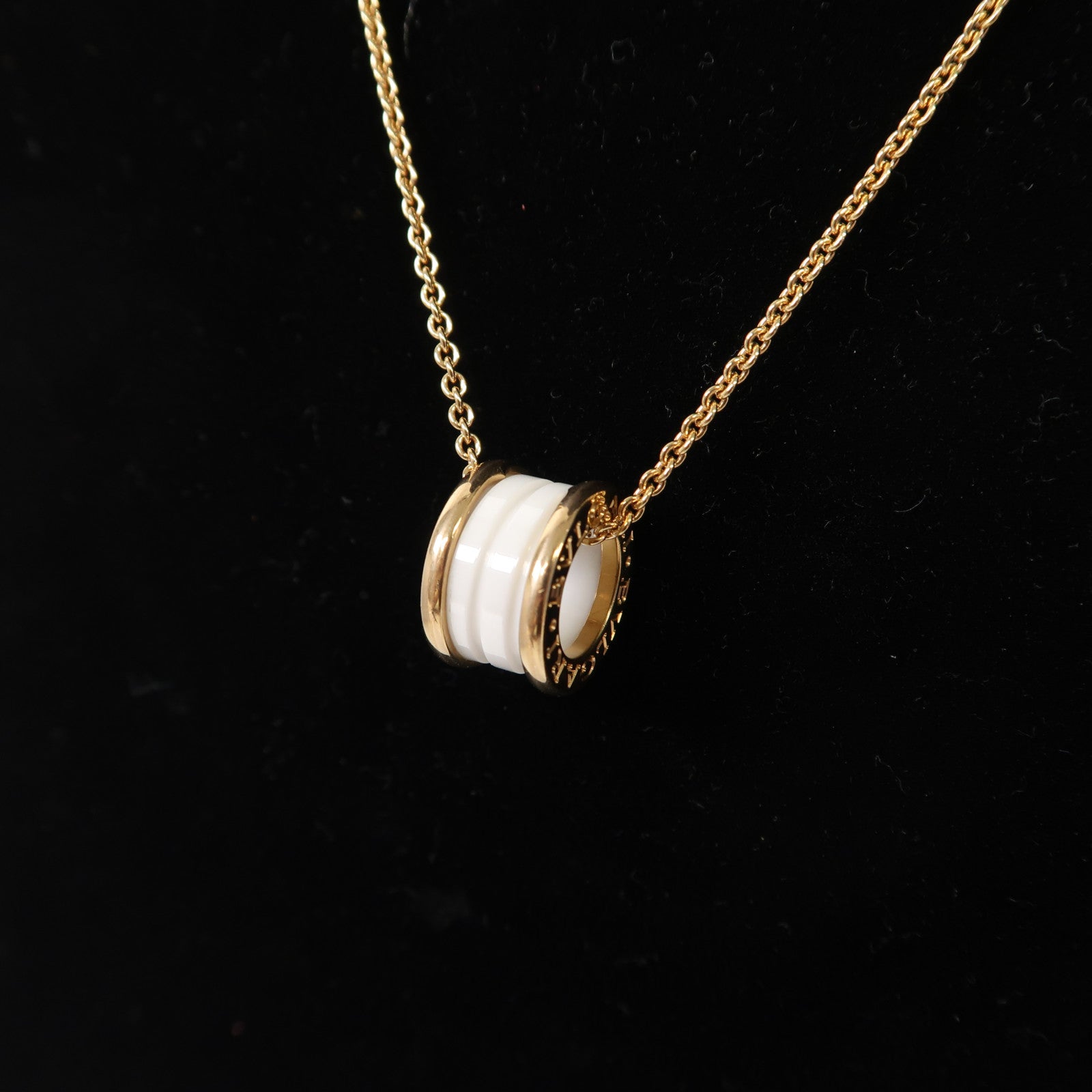 BVLGARI 18K玫瑰金/陶瓷B.zero1 Necklace項鍊白色