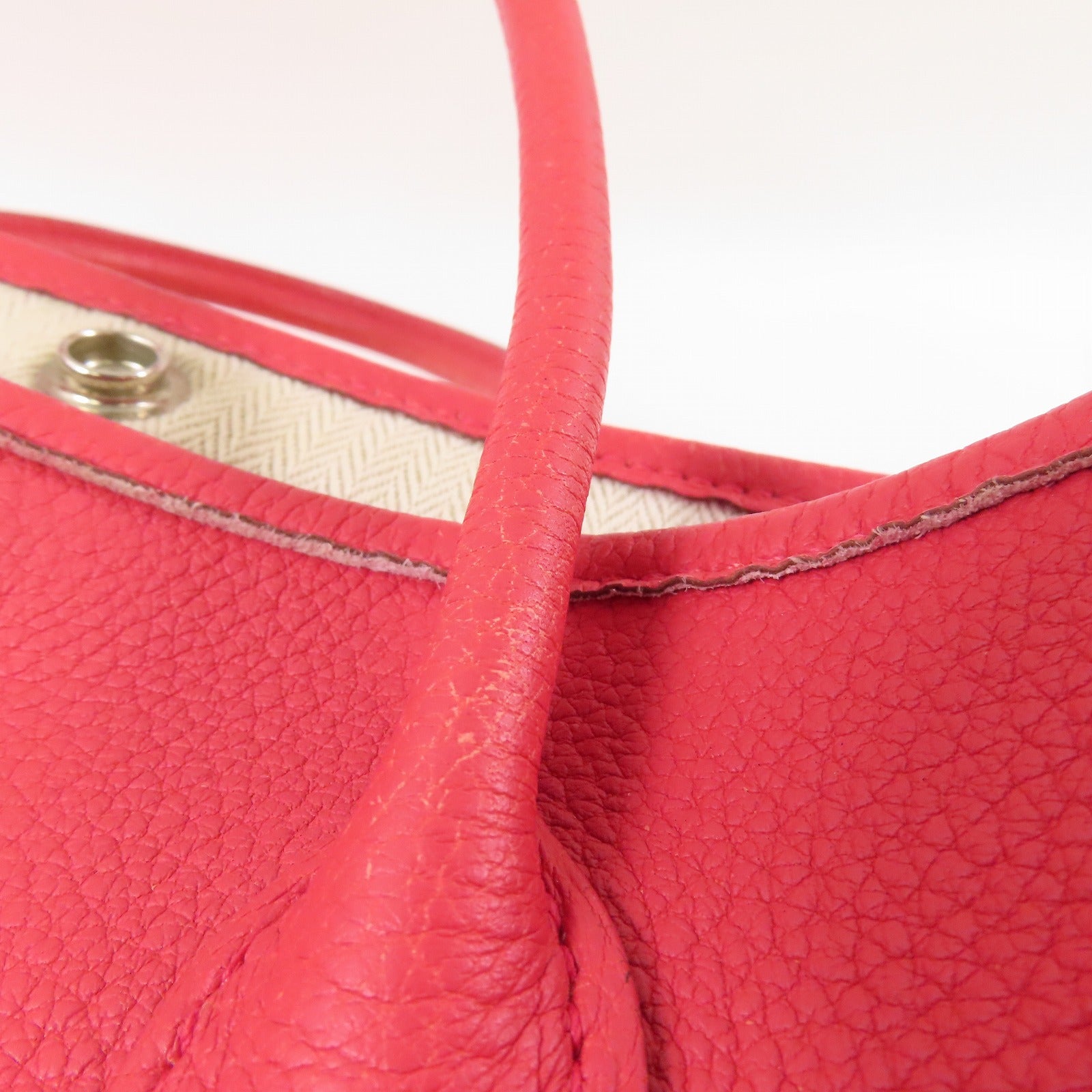 HERMES 【激減優惠】Negonda皮革GardenParty 30銀扣手挽袋Rose Jaipur