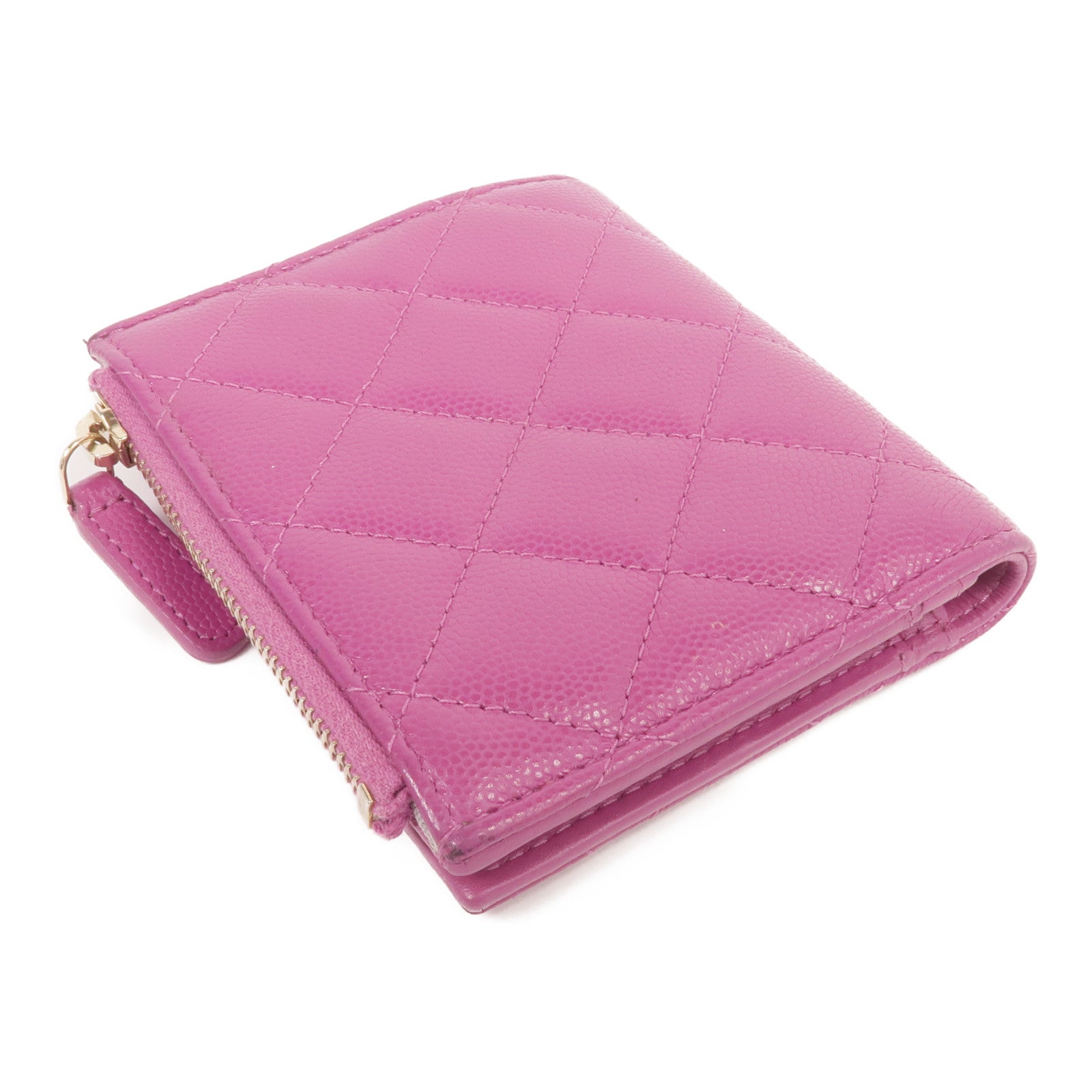 CHANEL 牛皮皮革Wallet金扣錢包