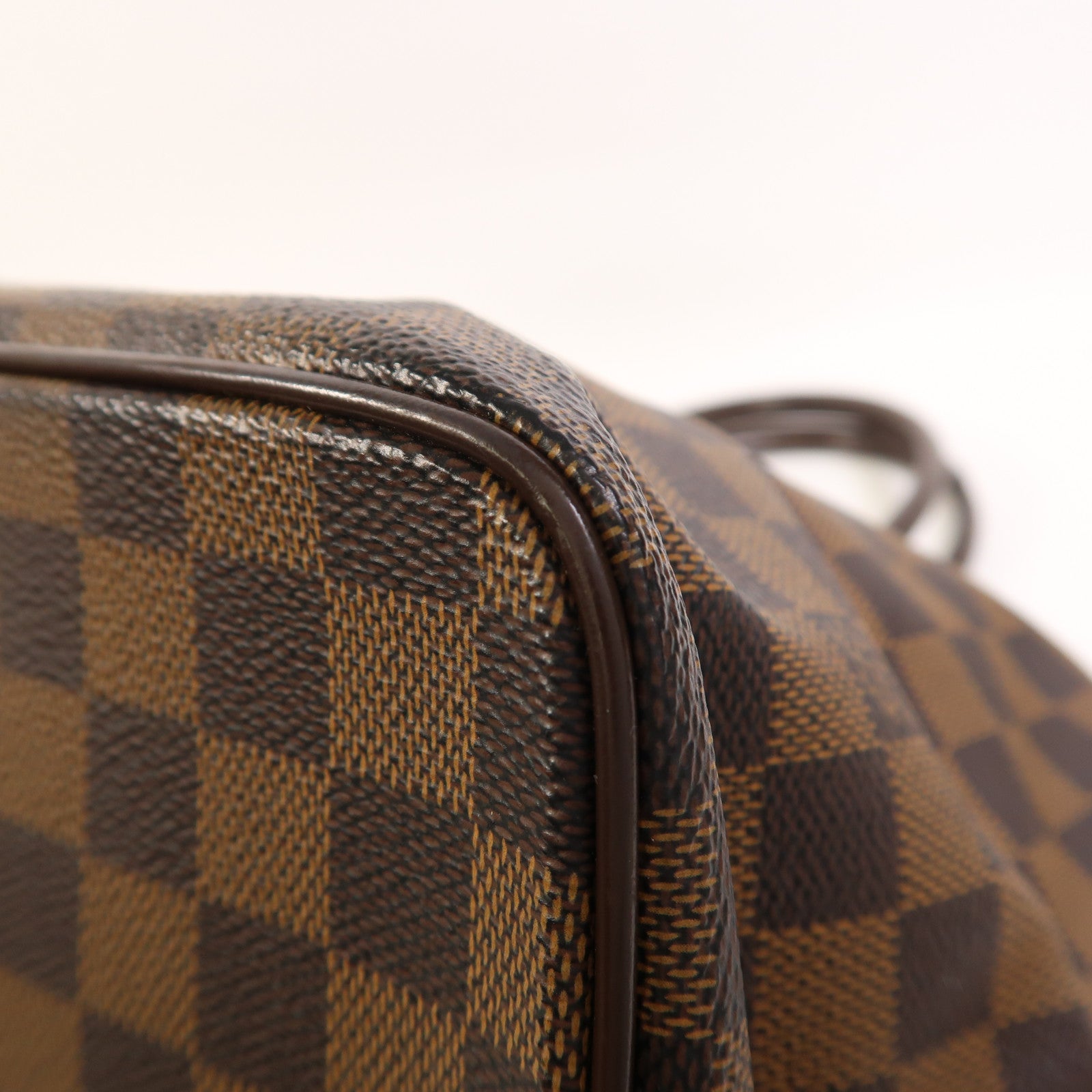 LOUIS VUITTON Damier Saleya MM金扣肩背袋/手挽袋棕色