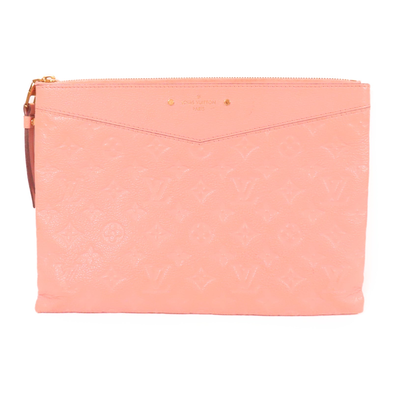 LOUIS VUITTON LV GHW Daily Pouch Clutch Bag M62938 Monogram Empreinte Pink