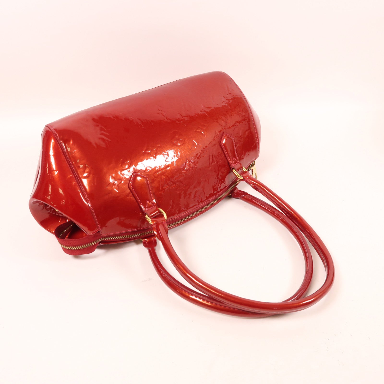 LOUIS VUITTON Monogram Vernis Sherwood金扣手挽袋