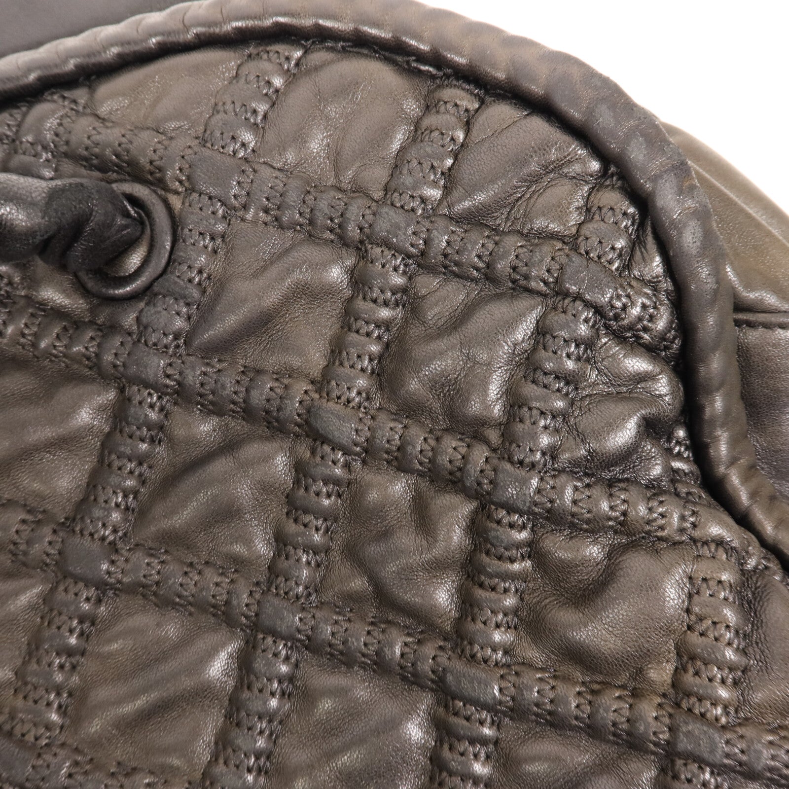 CHANEL 羊皮皮革Boston Bag銀扣手挽袋