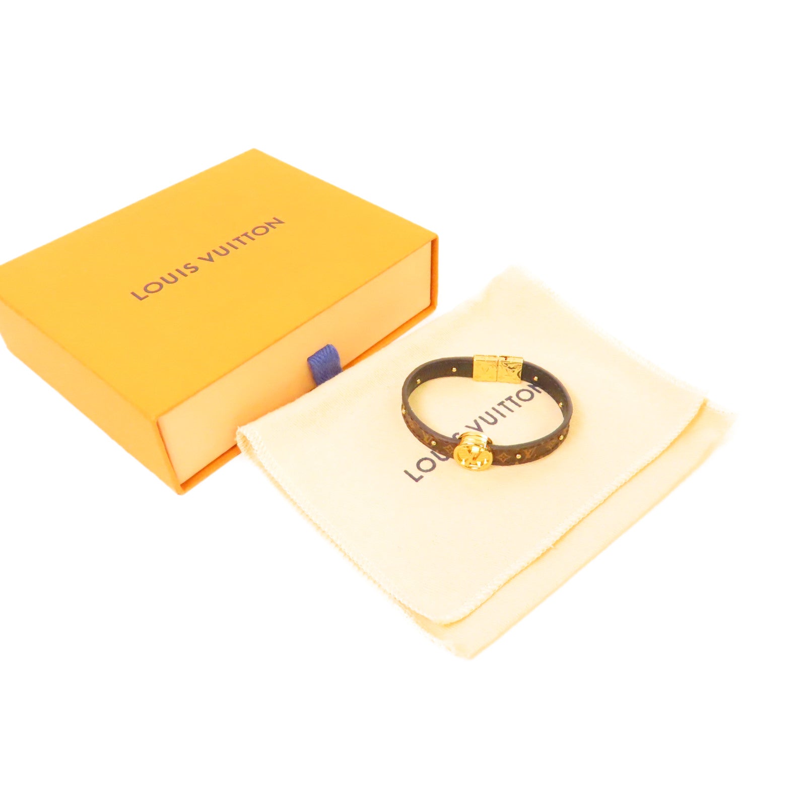 LOUIS VUITTON 【激減優惠】Monogram Circle Bracelet金扣手鏈啡色