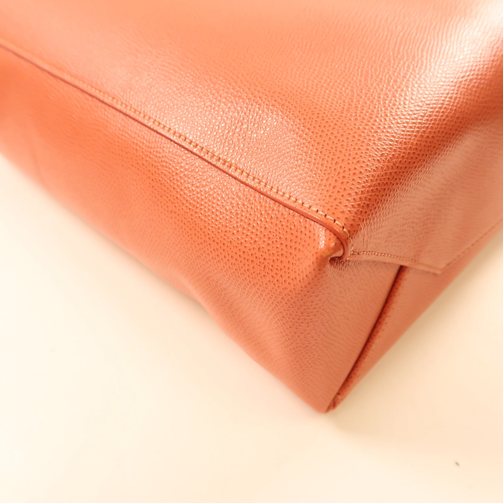 CELINE GHWV ertical Small Cabas 2 Way Bag 402412 Calfskin Leather Apricot