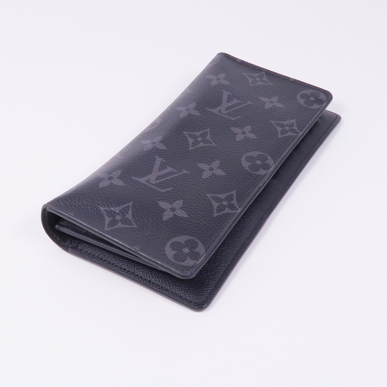 LOUIS VUITTON Monogram Eclipse Brazza銀扣長錢包