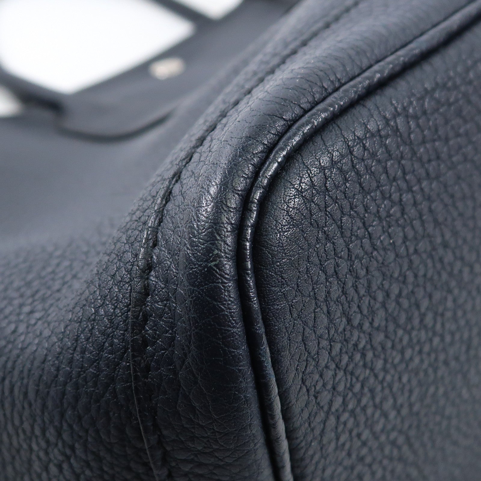 HERMES Negonda皮革Garden Party PM銀扣手挽袋Bleu Indigo