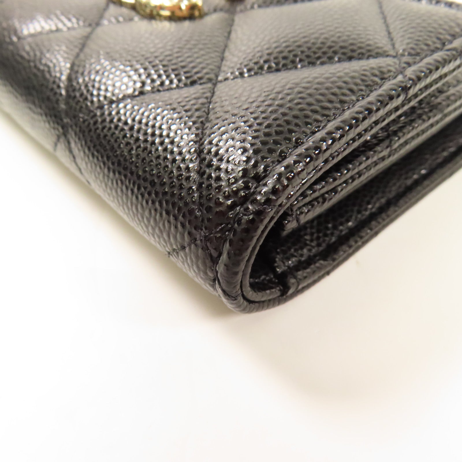 CHANEL 牛皮皮革Wallet金扣錢包