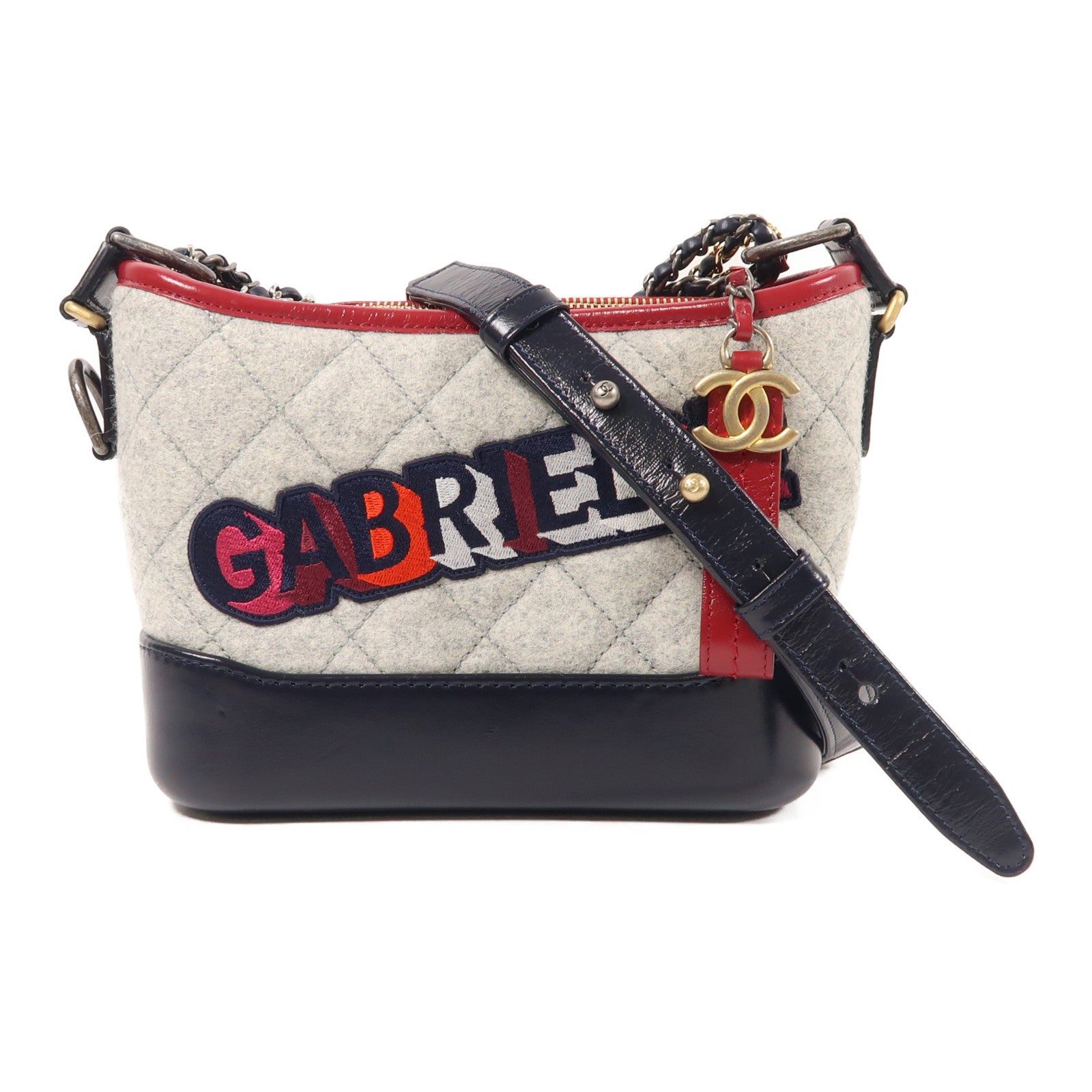 CHANEL Felt Gabrielle Small鏈帶肩背袋