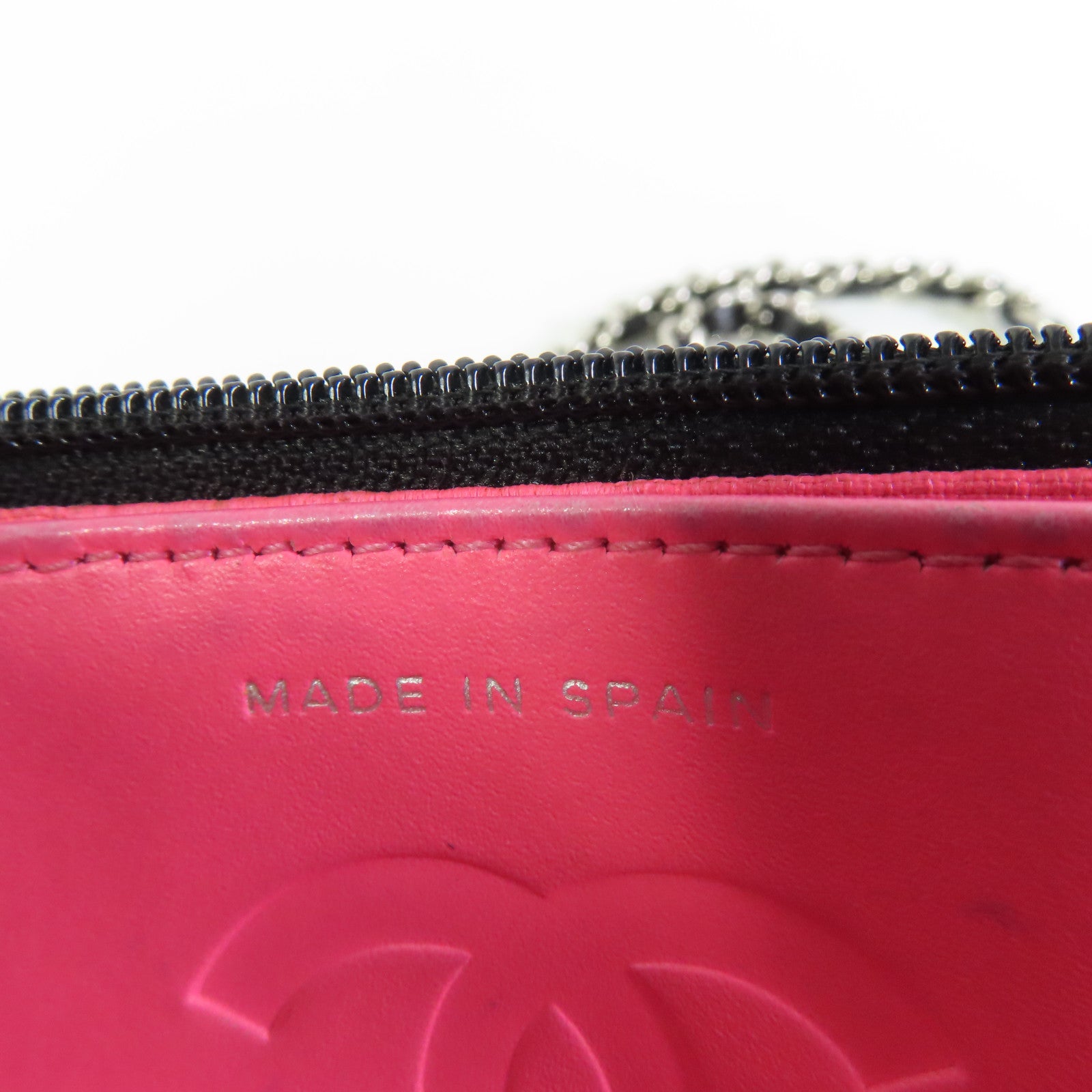 CHANEL 【激減優惠】牛皮皮革WOC Wallet On Chain銀扣鏈帶肩背袋