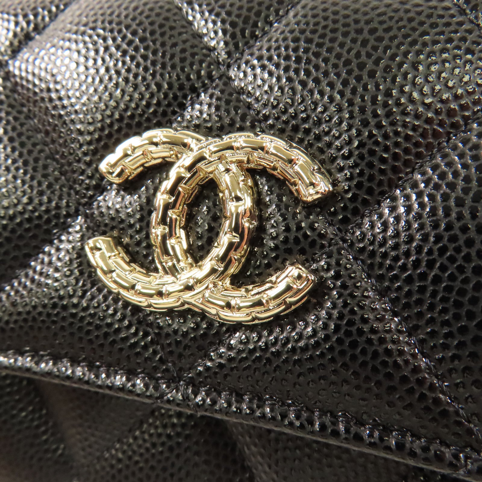 CHANEL 牛皮皮革Wallet金扣錢包