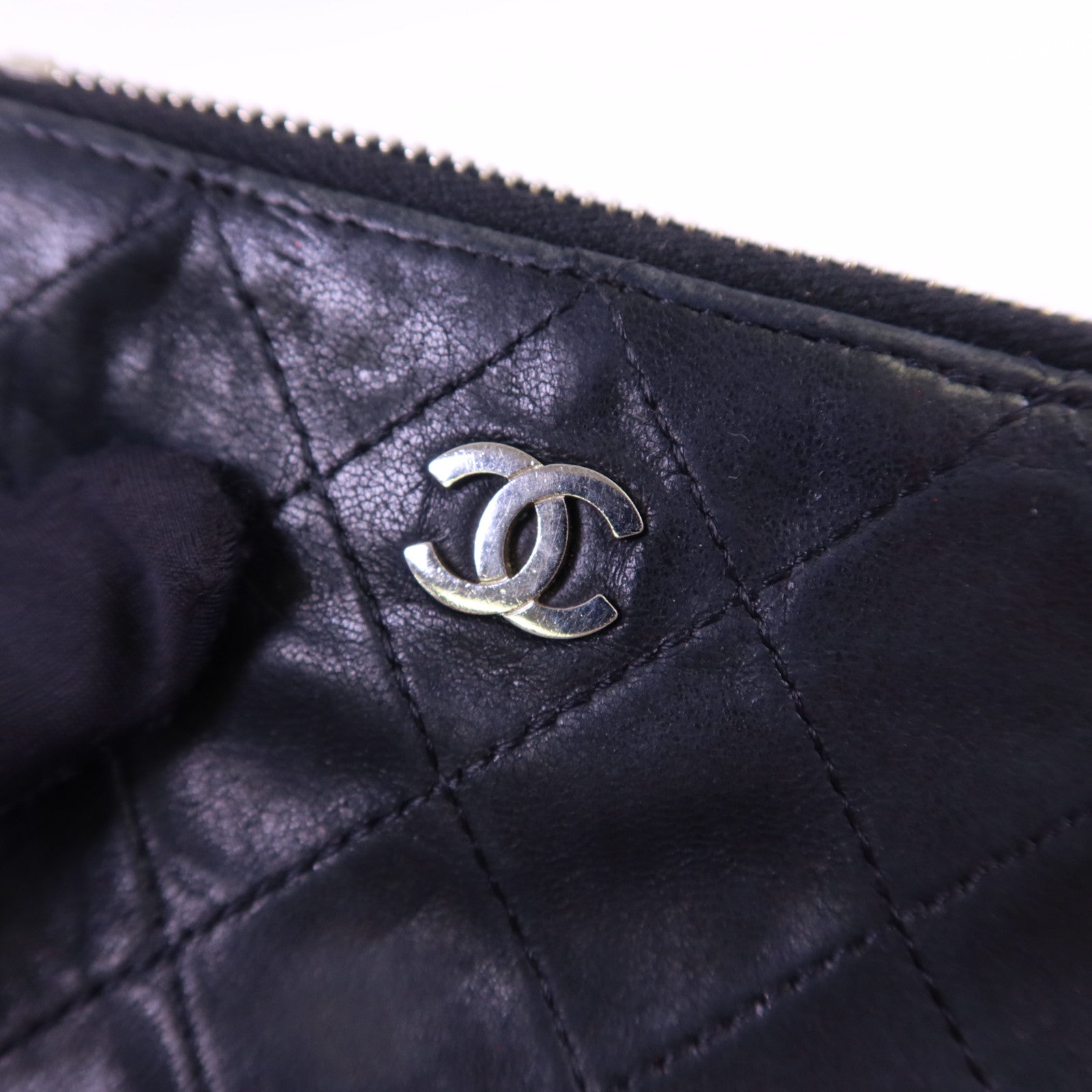 CHANEL 羊皮皮革Coin Case銀扣零錢包
