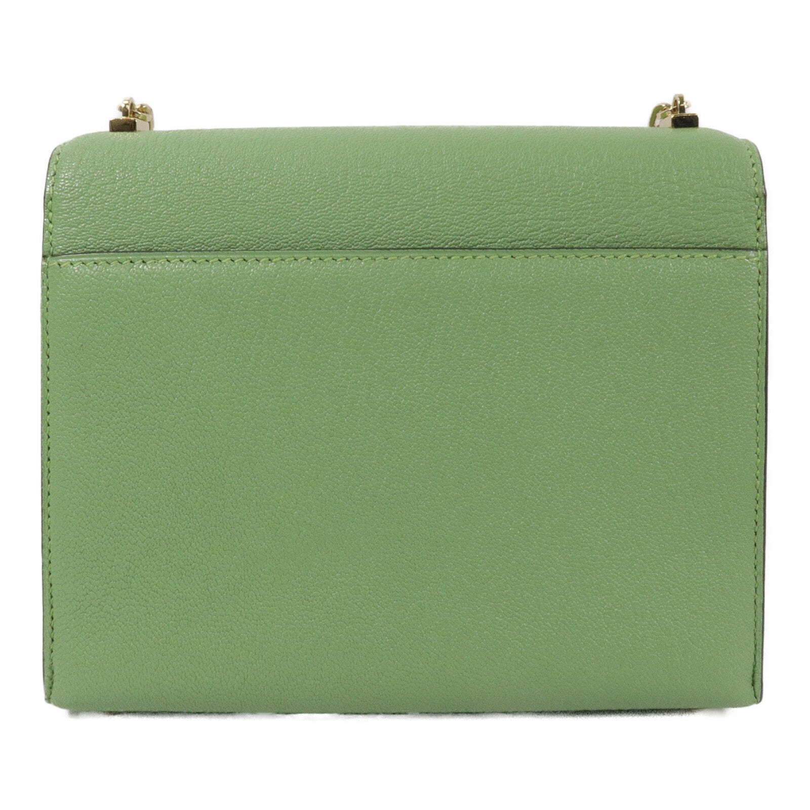 HERMES Chevre皮革Verrou Mini鏈帶肩背袋Vert Criquet
