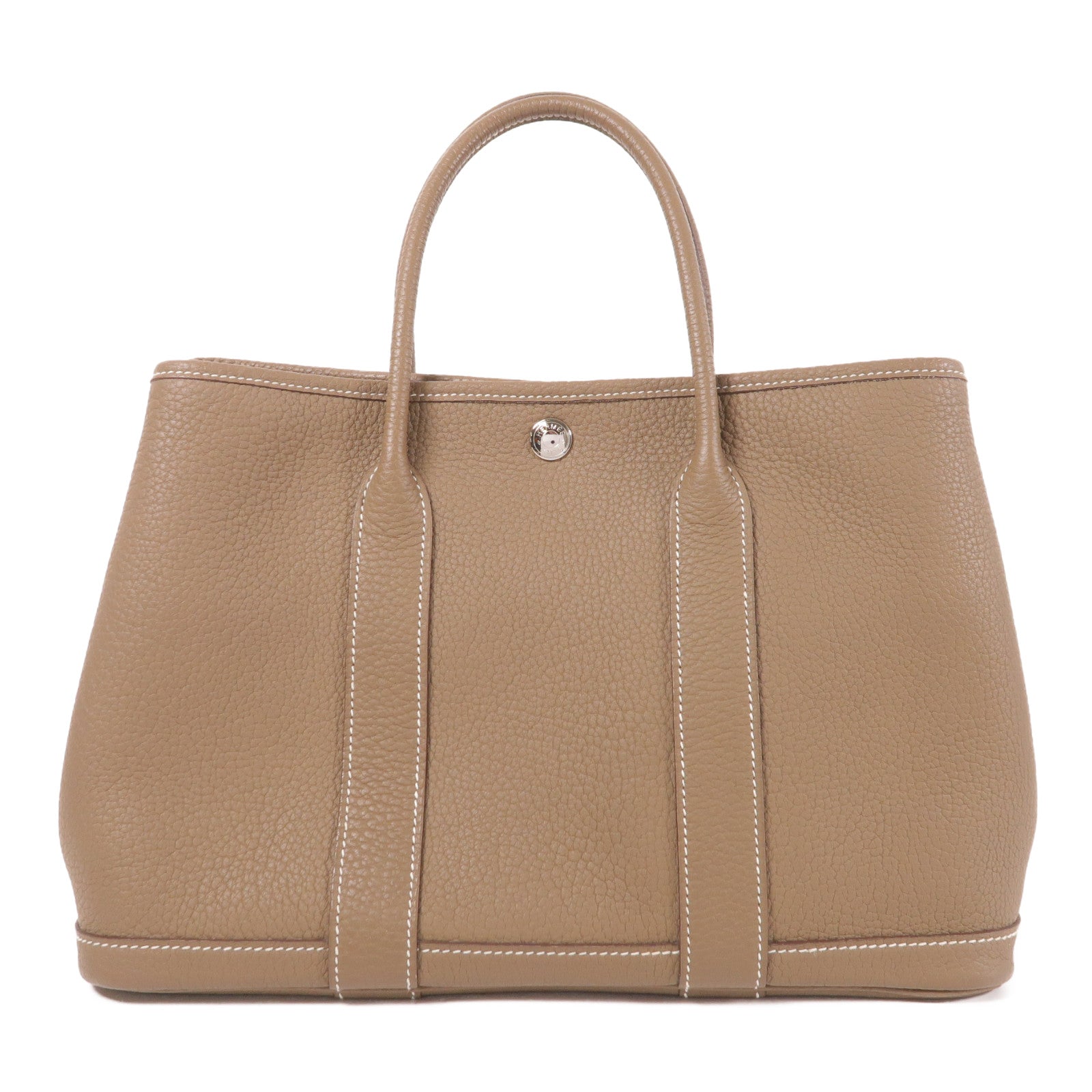 HERMES Negonda皮革Garden Party TPM銀扣手挽袋