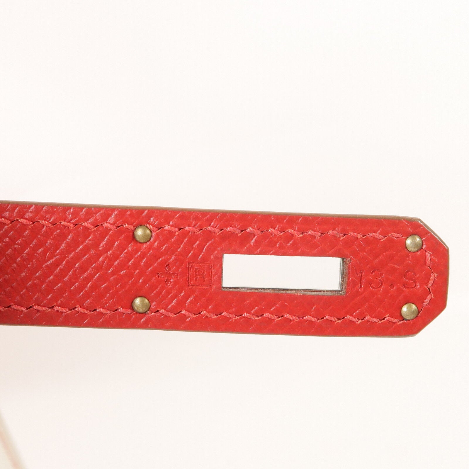 HERMES Epsom皮革Kelly 32銀扣手挽肩背兩用袋Rouge Casaque/Blanc