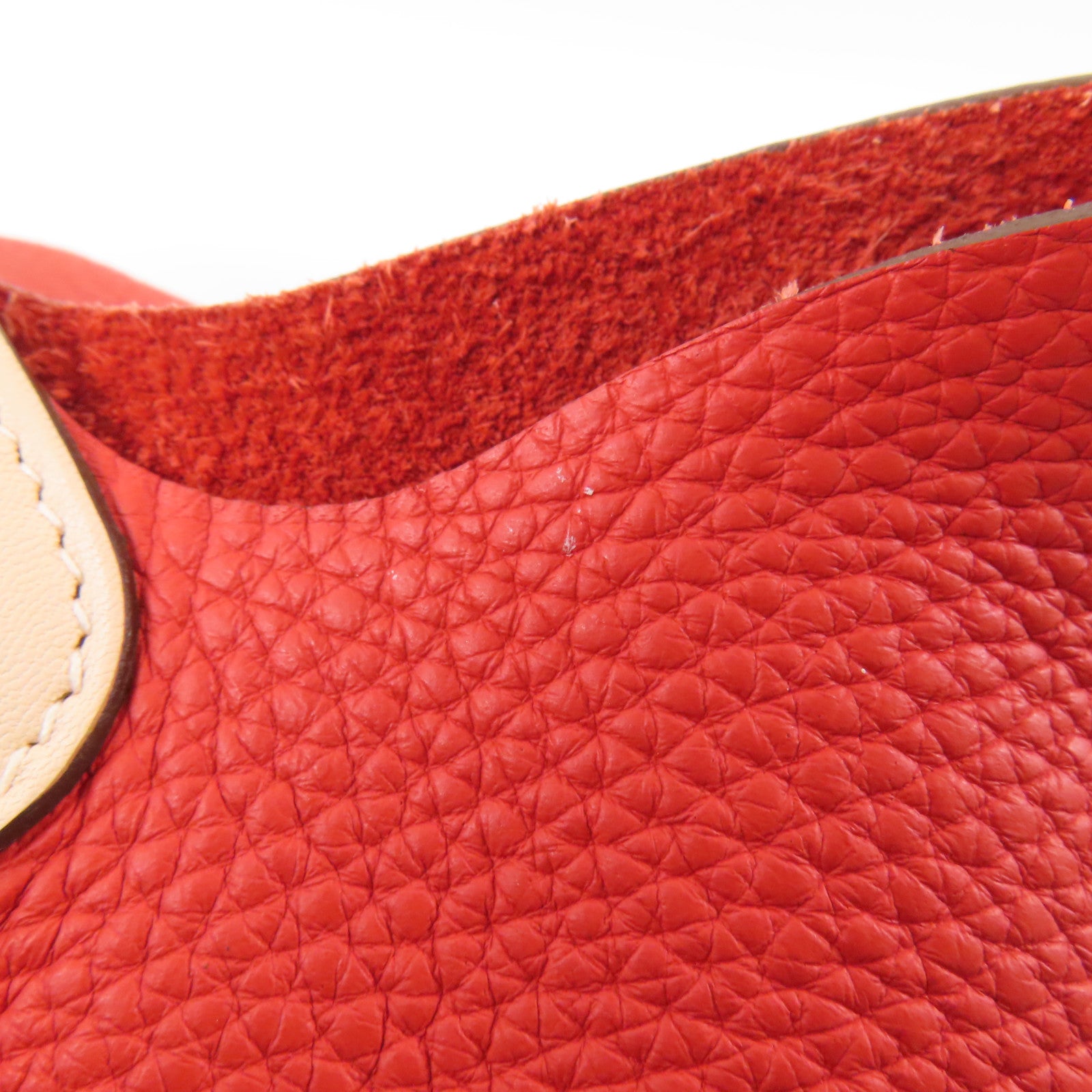 HERMES 【激減優惠】Clemence皮革Picotin MM銀扣手挽袋Rouge Tomate