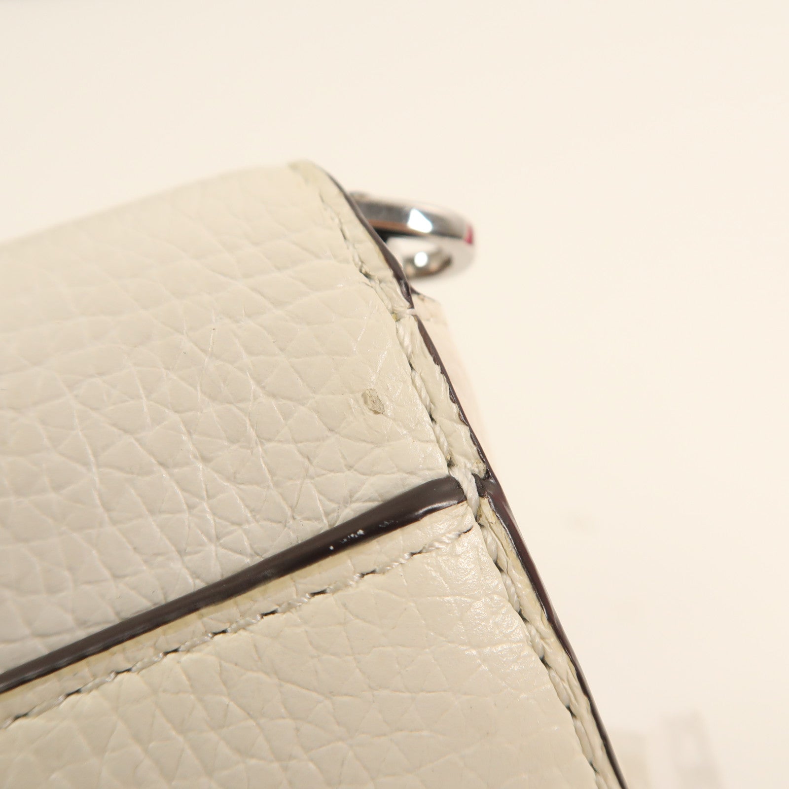 Michael Kors 【激減優惠】牛皮皮革Jet Set Phone bag銀扣手挽肩背兩用袋白色