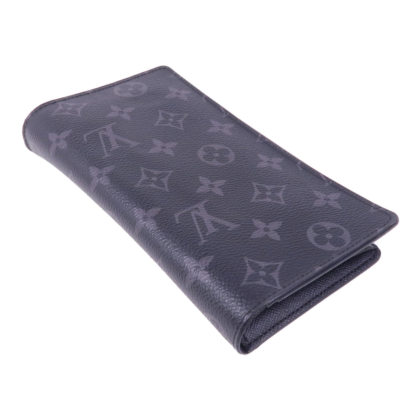 LOUIS VUITTON Monogram Eclipse Brazza銀扣長錢包