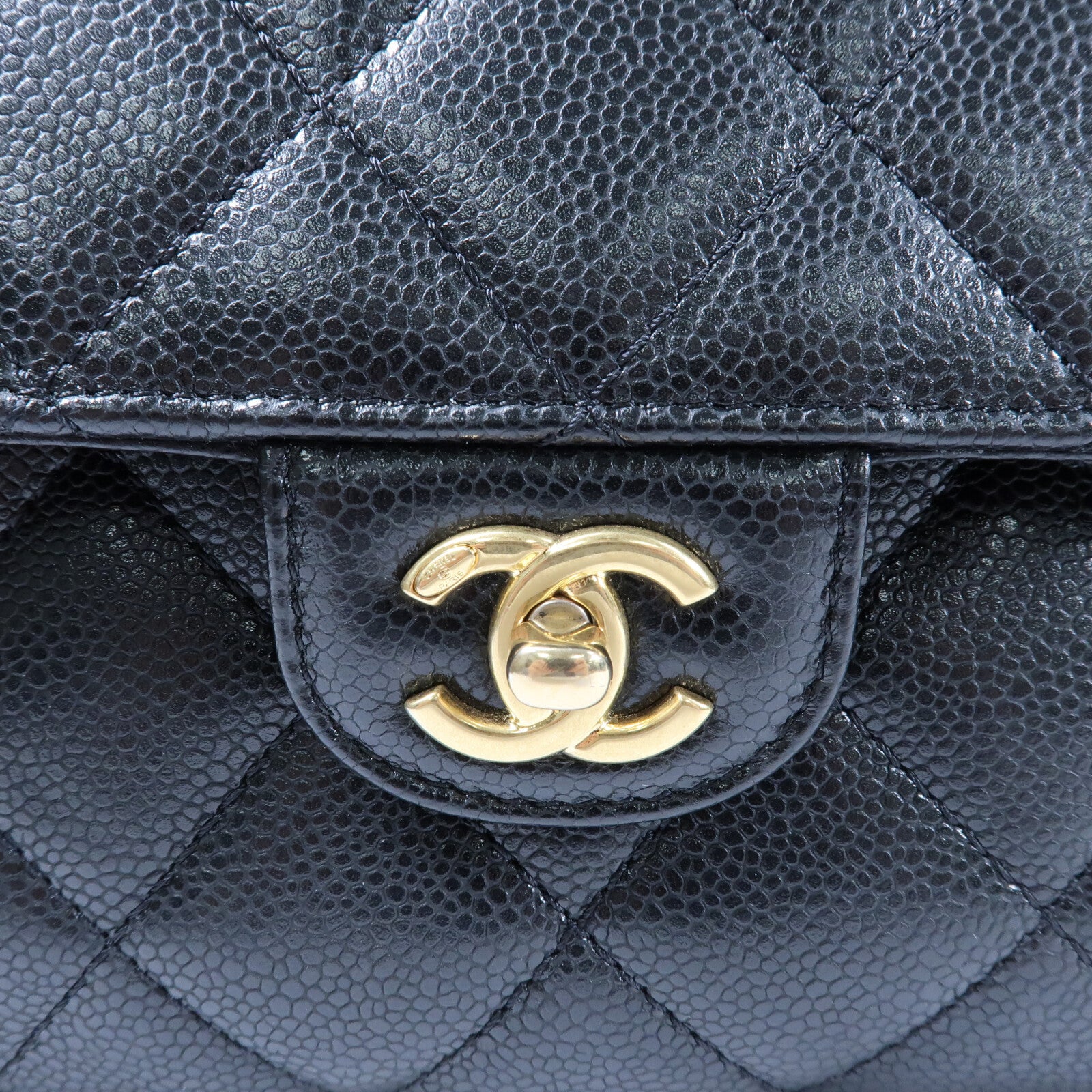 CHANEL 牛皮皮革Chain Shoulder金扣鏈帶肩背袋