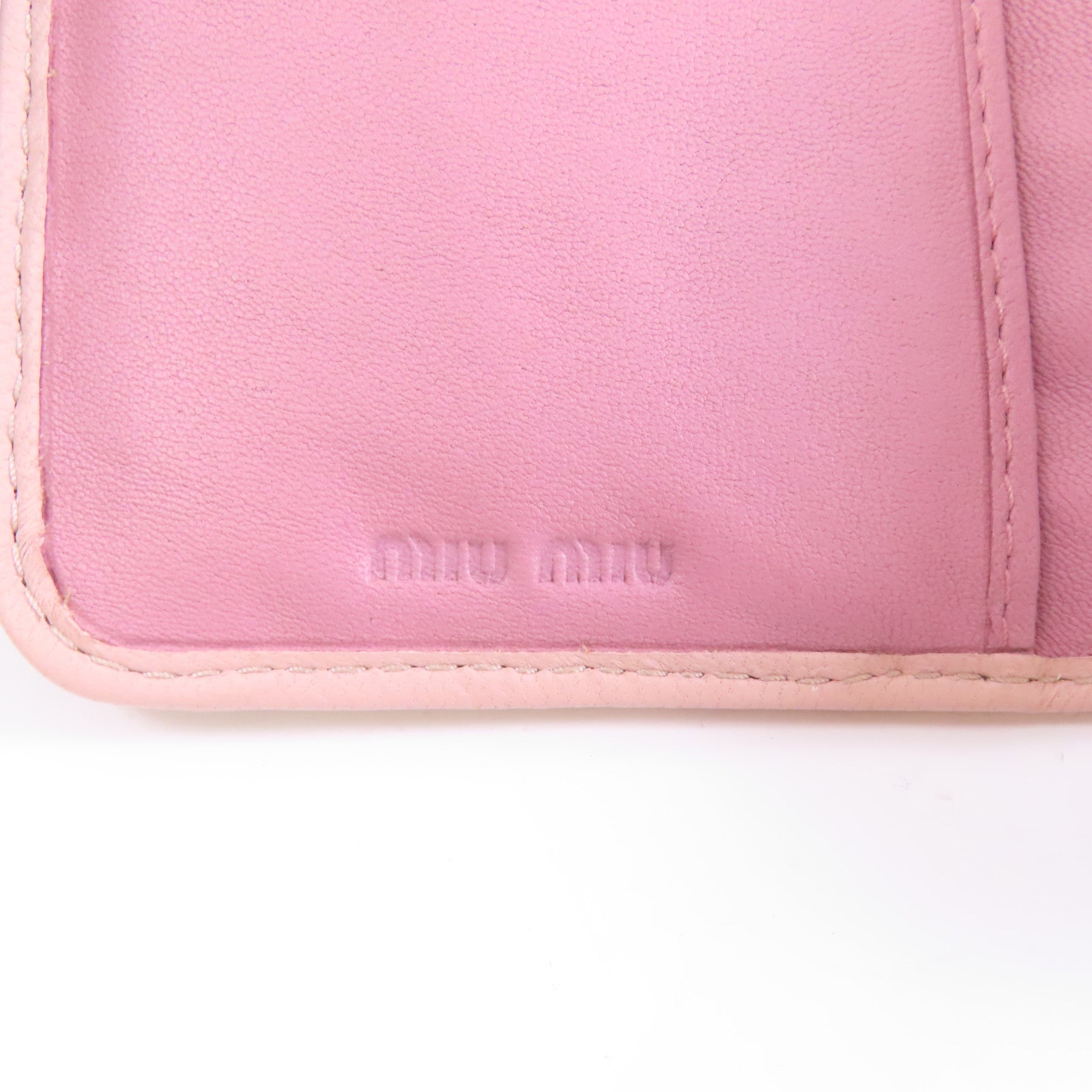 Miu Miu 羊皮皮革Wallet金扣錢包粉紅色