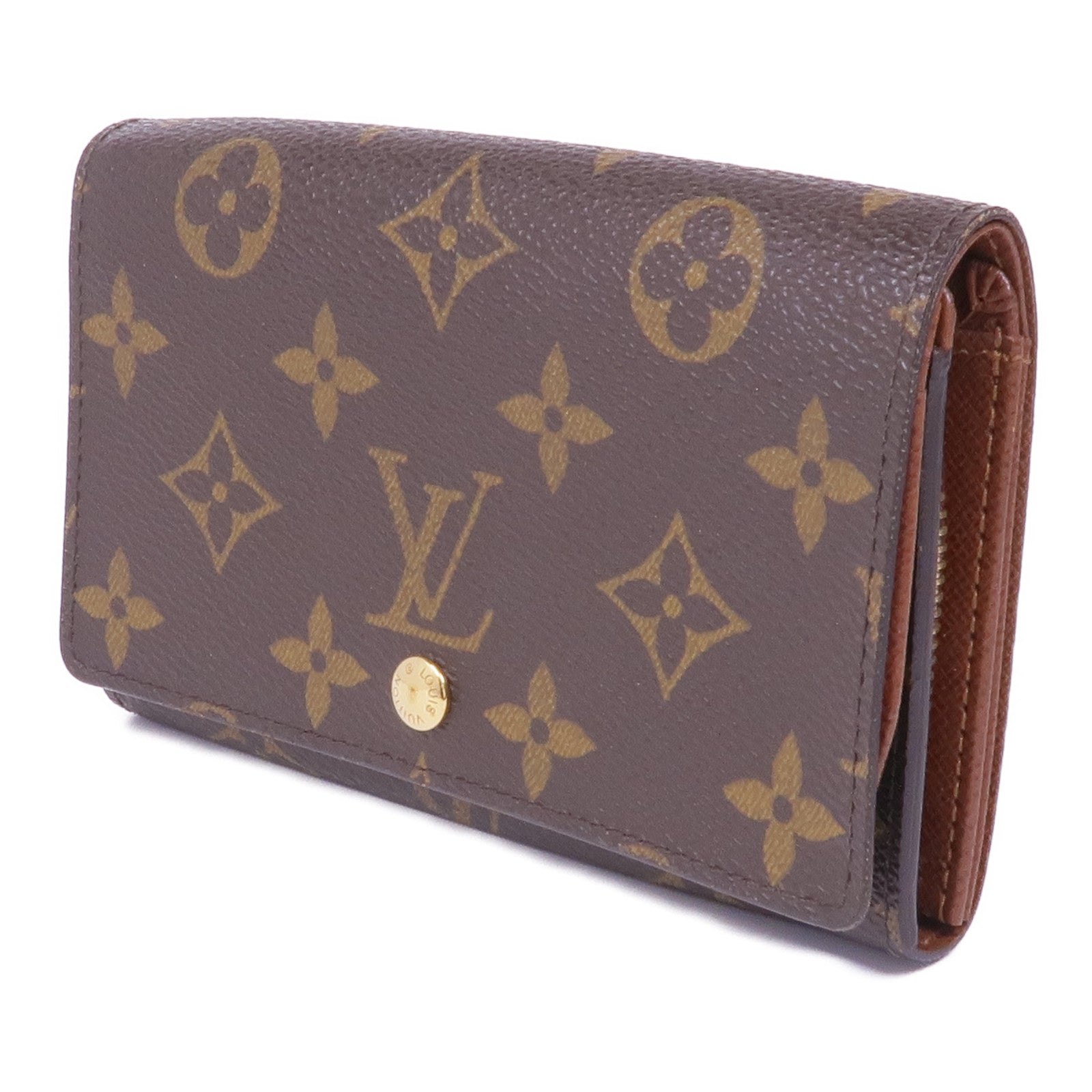 LOUIS VUITTON Monogram Porte Monnaie Billets Trésor金扣錢包