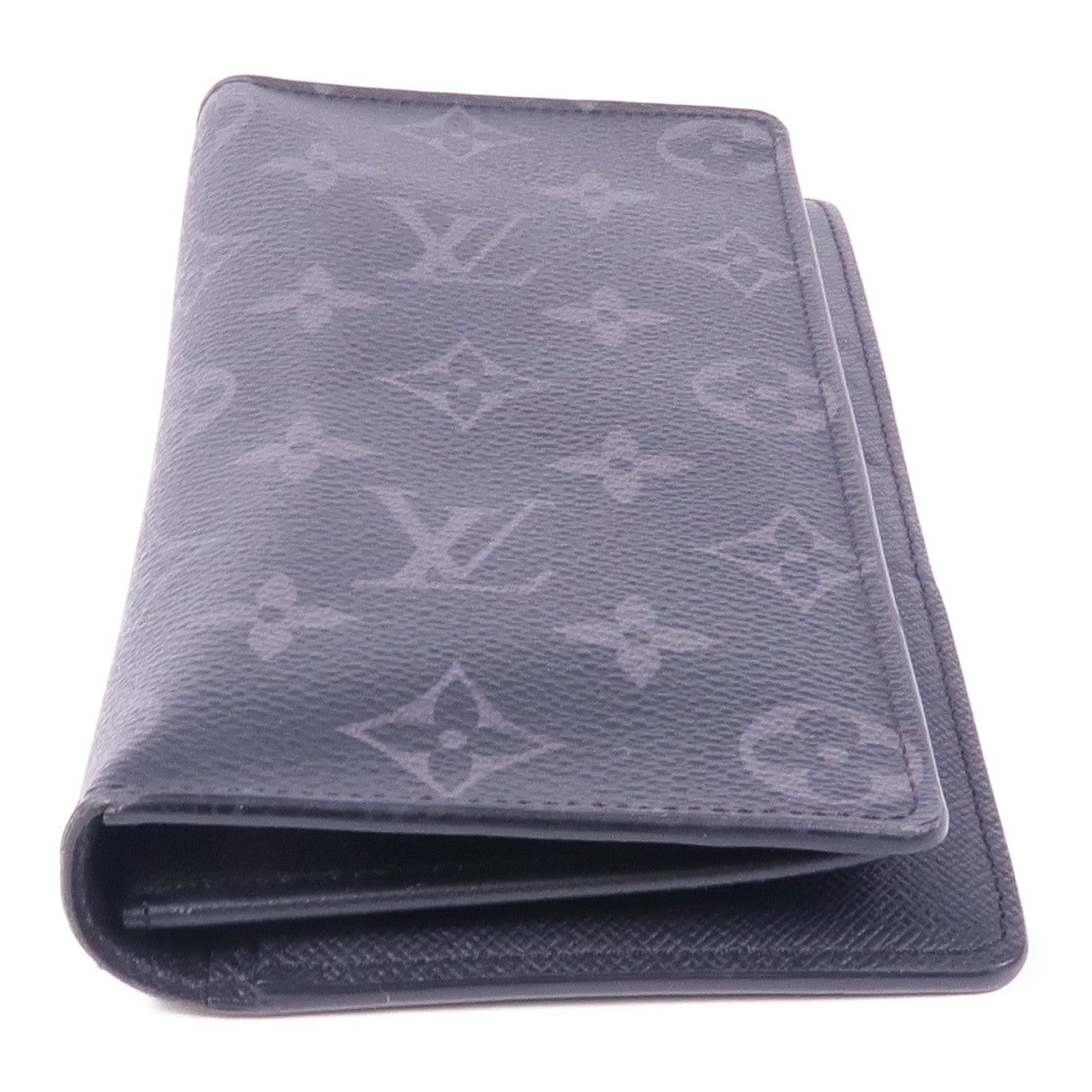 LOUIS VUITTON Monogram Eclipse Brazza銀扣長錢包