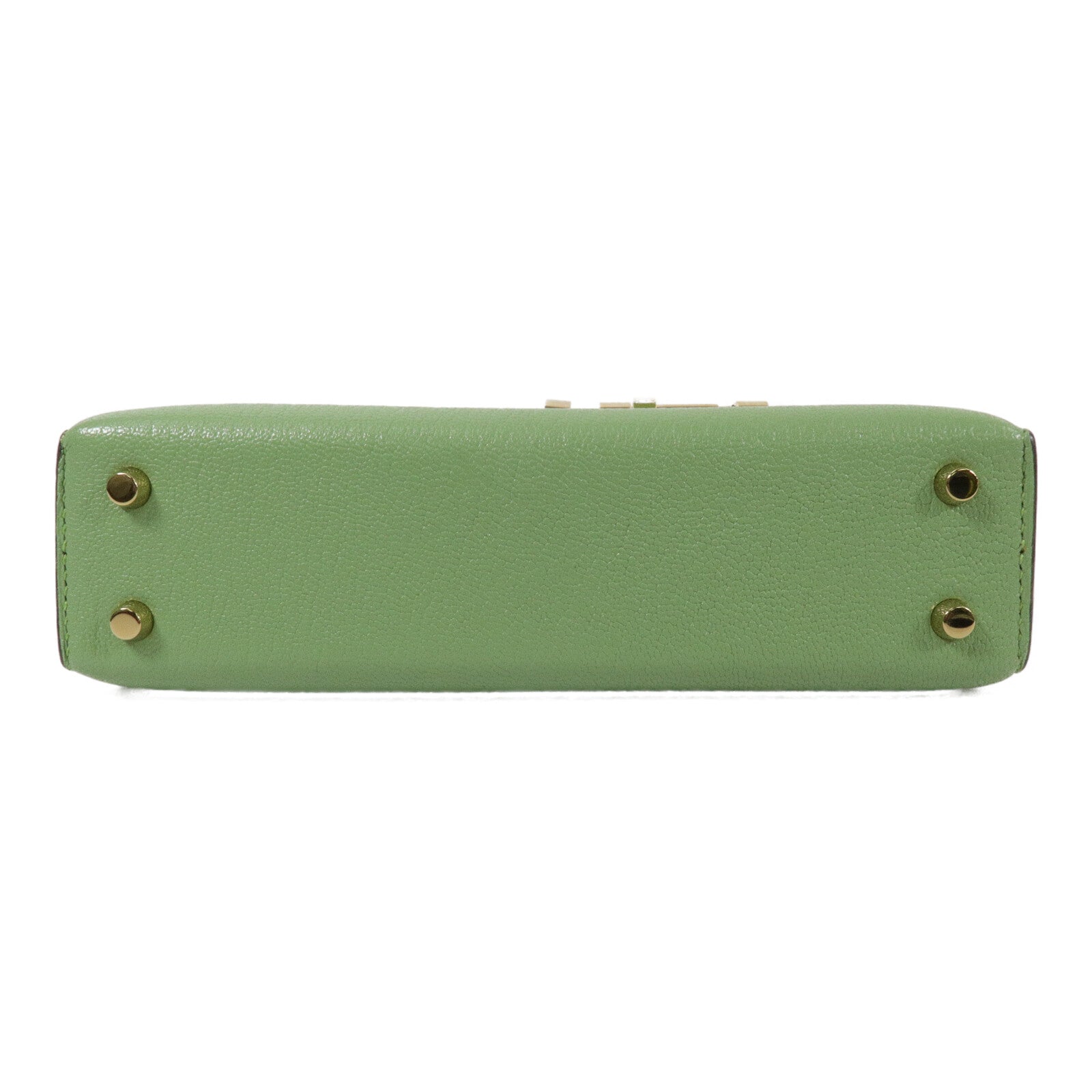 HERMES Chevre皮革Verrou Mini鏈帶肩背袋Vert Criquet