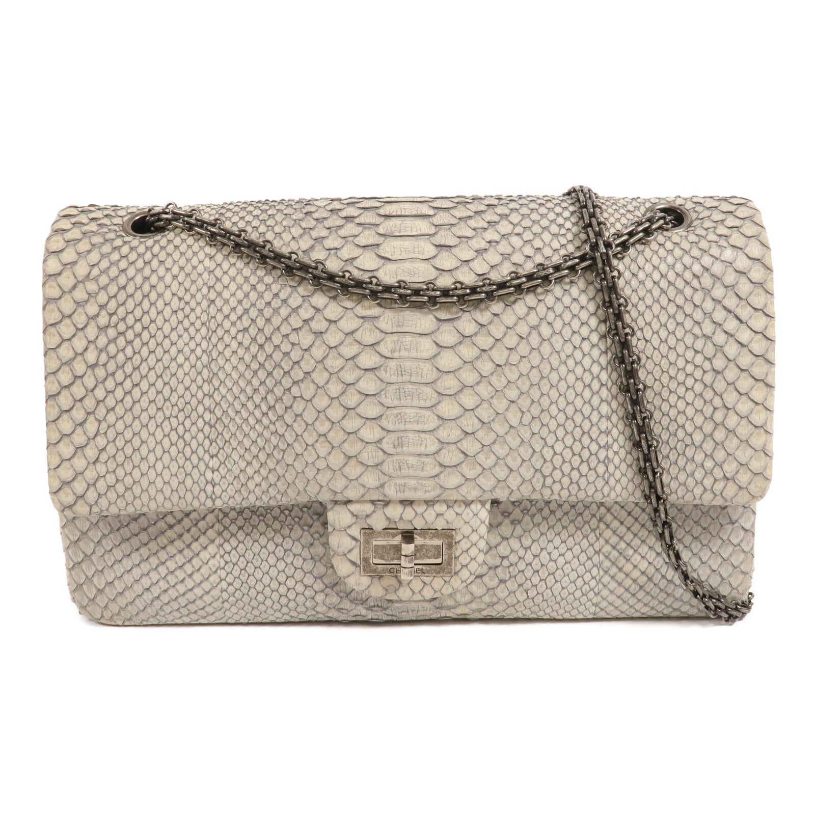 CHANEL 蛇皮皮革2.55 Reissue鏈帶肩背袋