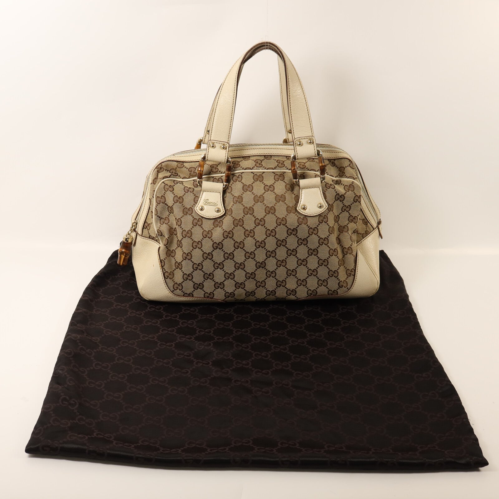 GUCCI 帆布Handle Bag金扣手挽袋
