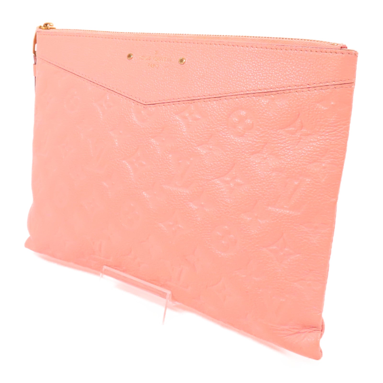LOUIS VUITTON LV GHW Daily Pouch Clutch Bag M62938 Monogram Empreinte Pink
