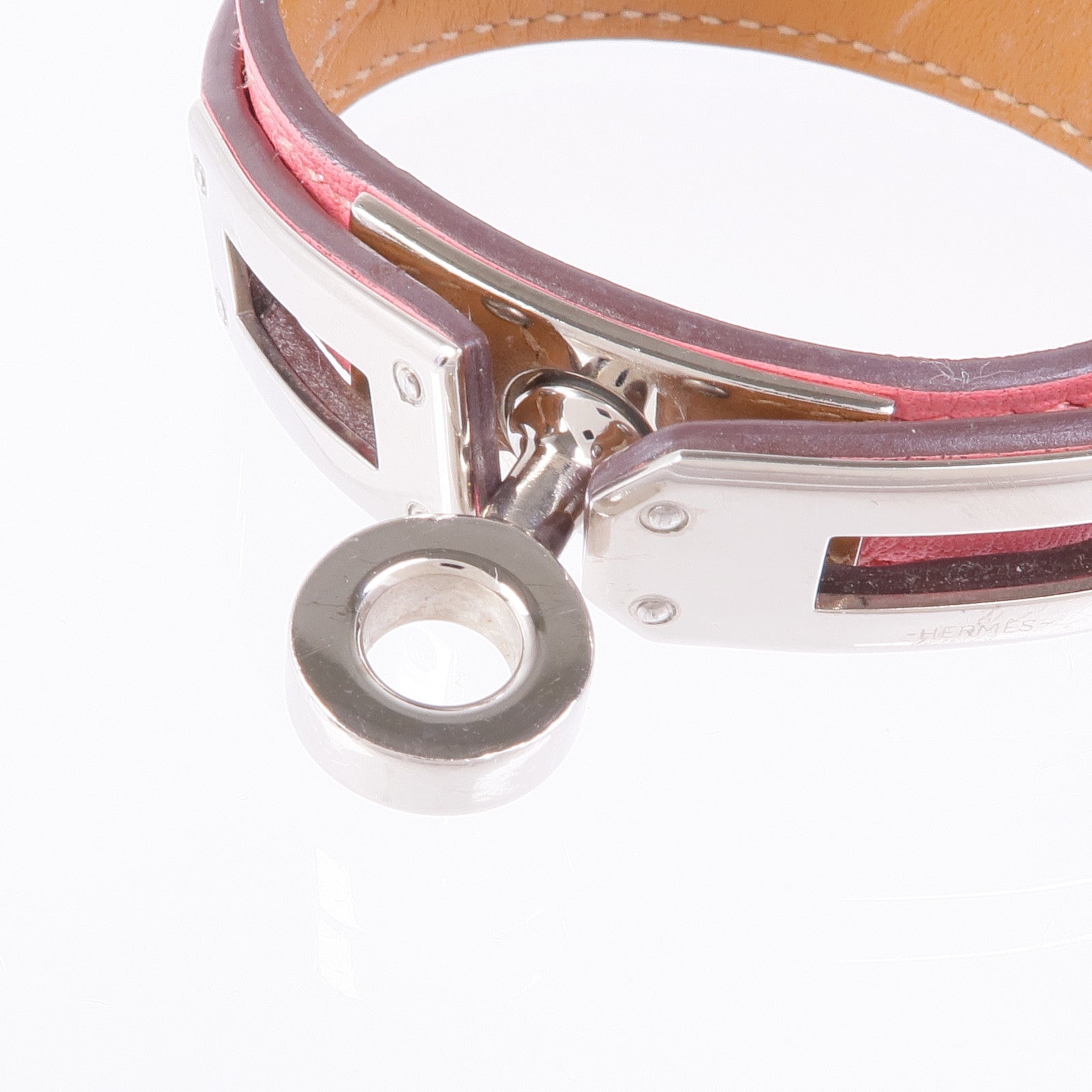 HERMES Swift皮革Kelly Double Tour Bracelet銀扣手帶