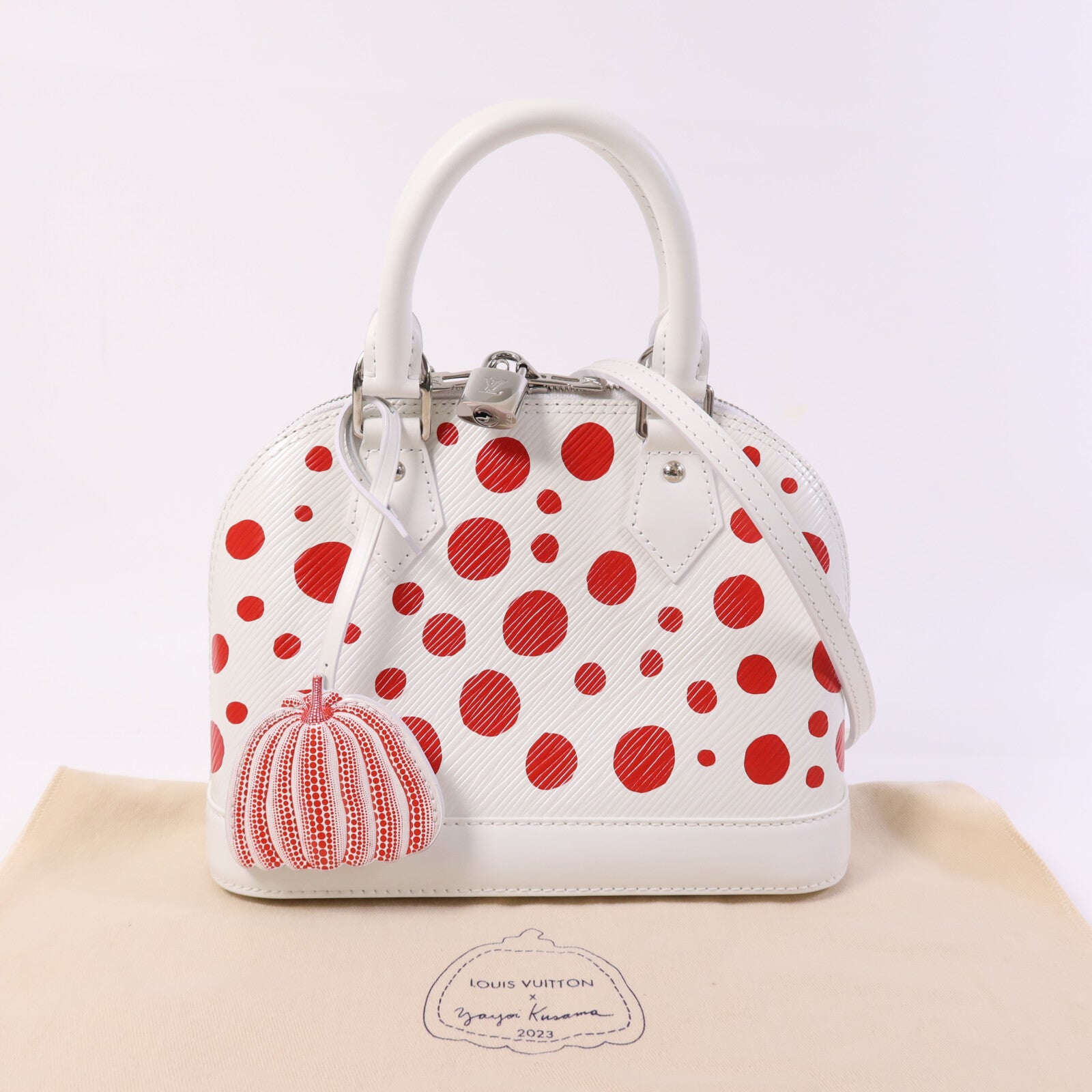 LOUIS VUITTON Epi Alma BB x Yayoi Kusama銀扣手挽肩背兩用袋