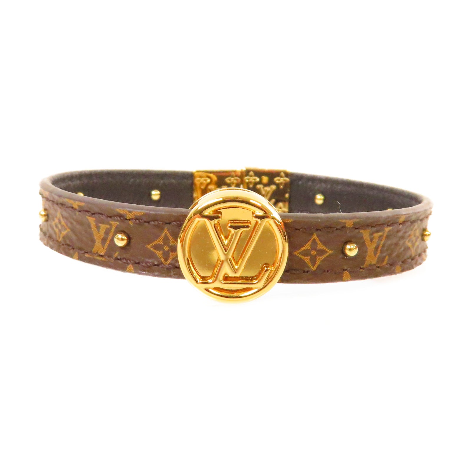 LOUIS VUITTON 【激減優惠】Monogram Circle Bracelet金扣手鏈啡色