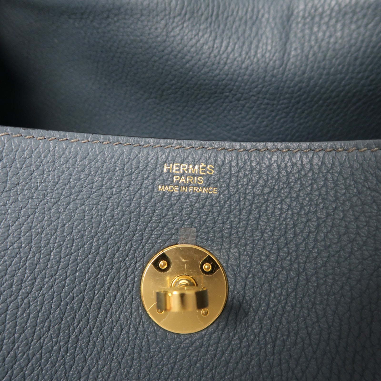 HERMES Clemence皮革Lindy 30金扣手挽肩背兩用袋