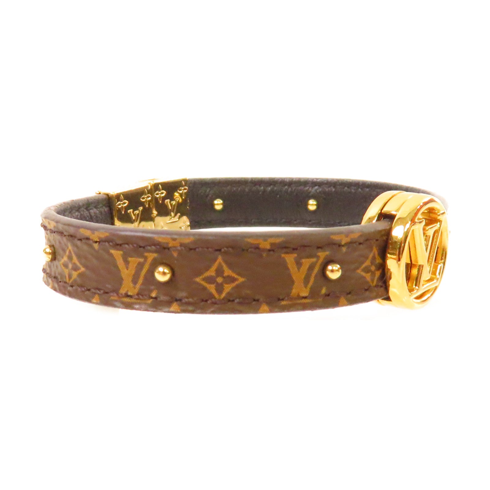 LOUIS VUITTON 【激減優惠】Monogram Circle Bracelet金扣手鏈啡色