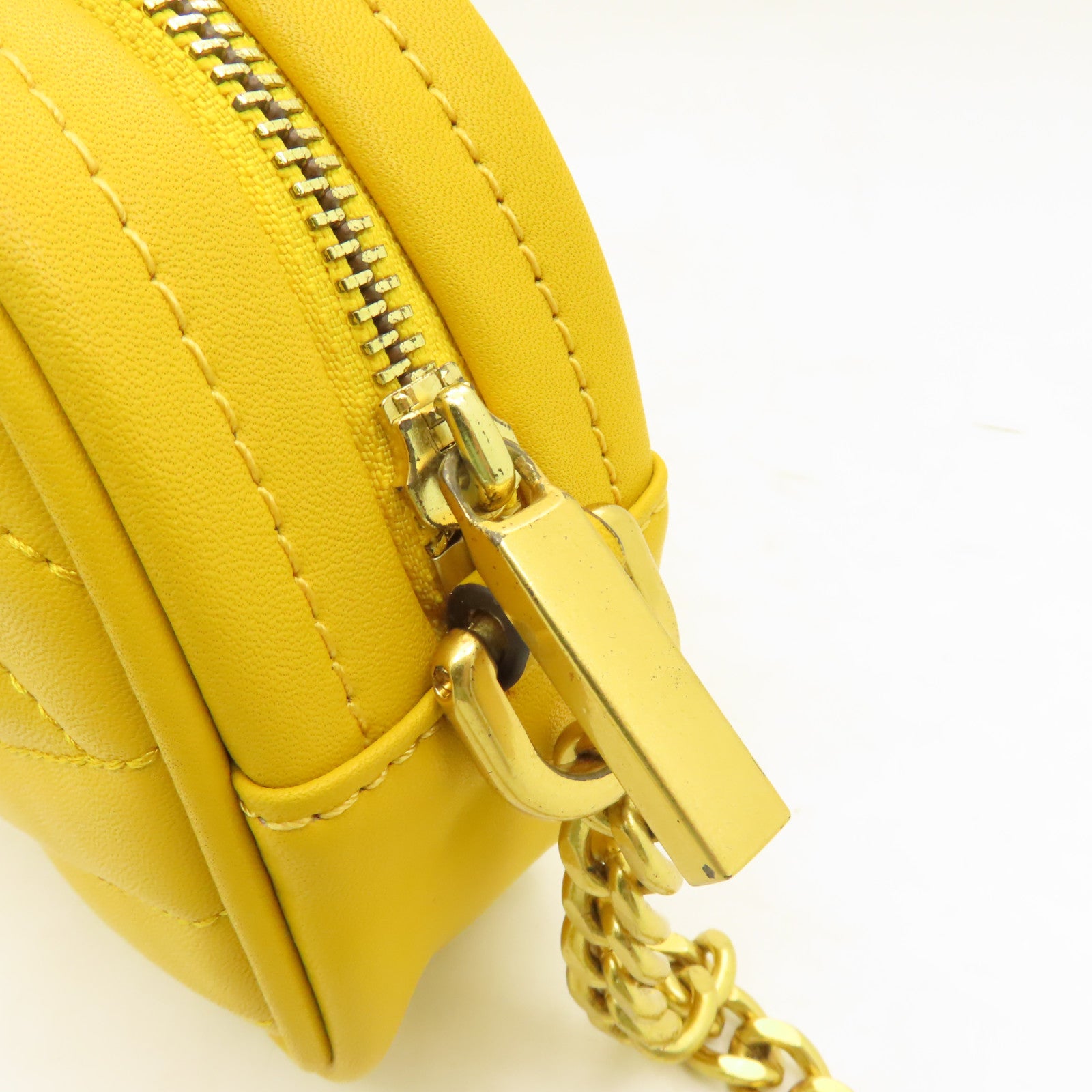 Tory Burch 【激減優惠】牛皮皮革Chain Shoulder Bag金扣鏈帶肩背袋黃色