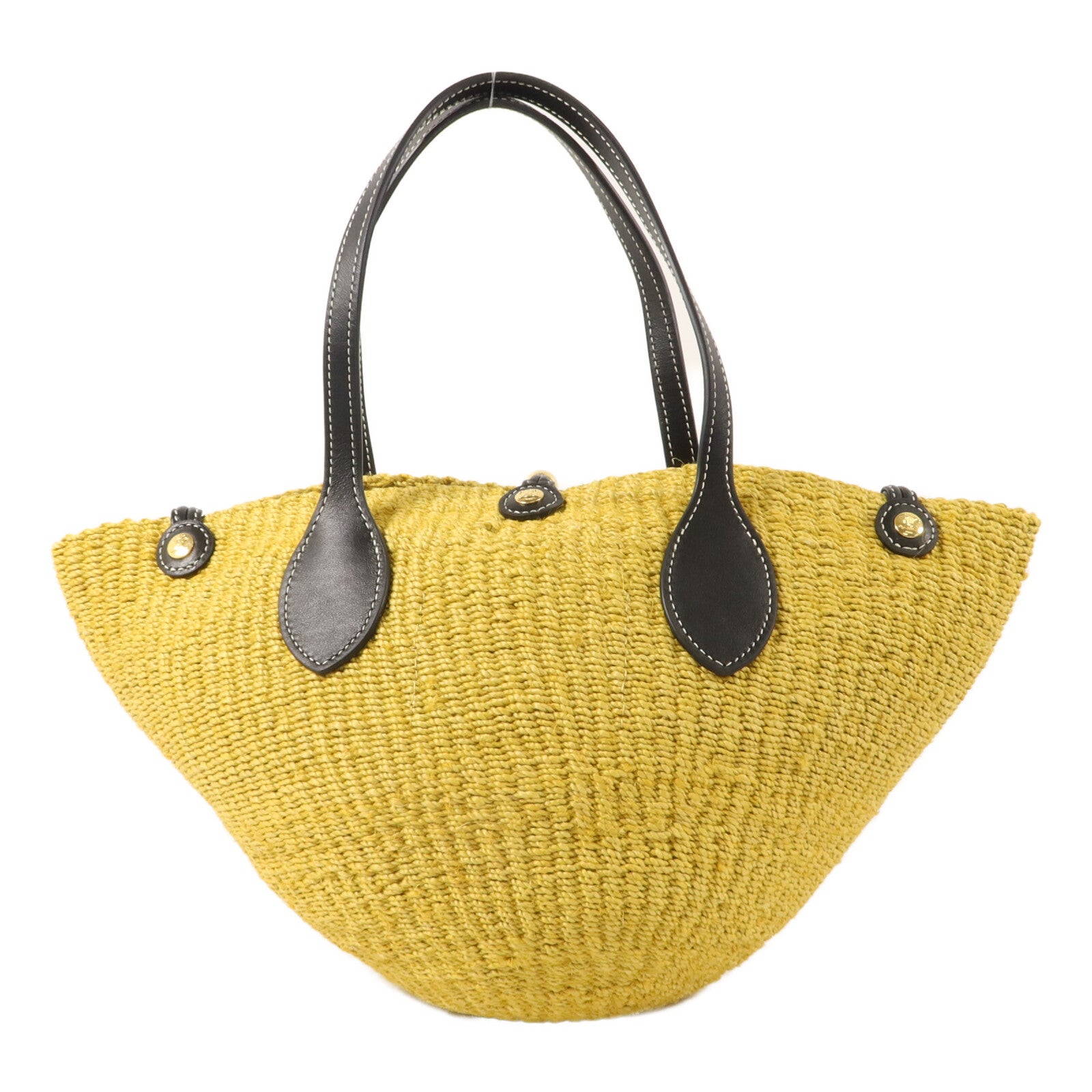 CELINE 龍葵麻/牛皮皮革Triomphe Beads Basket手挽肩背兩用袋