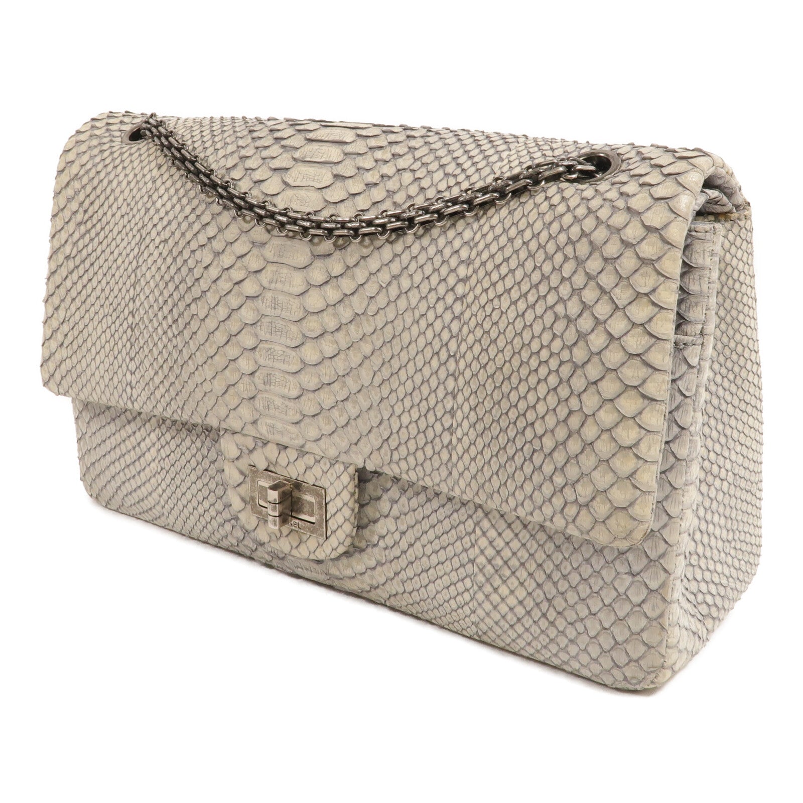 CHANEL 蛇皮皮革2.55 Reissue鏈帶肩背袋